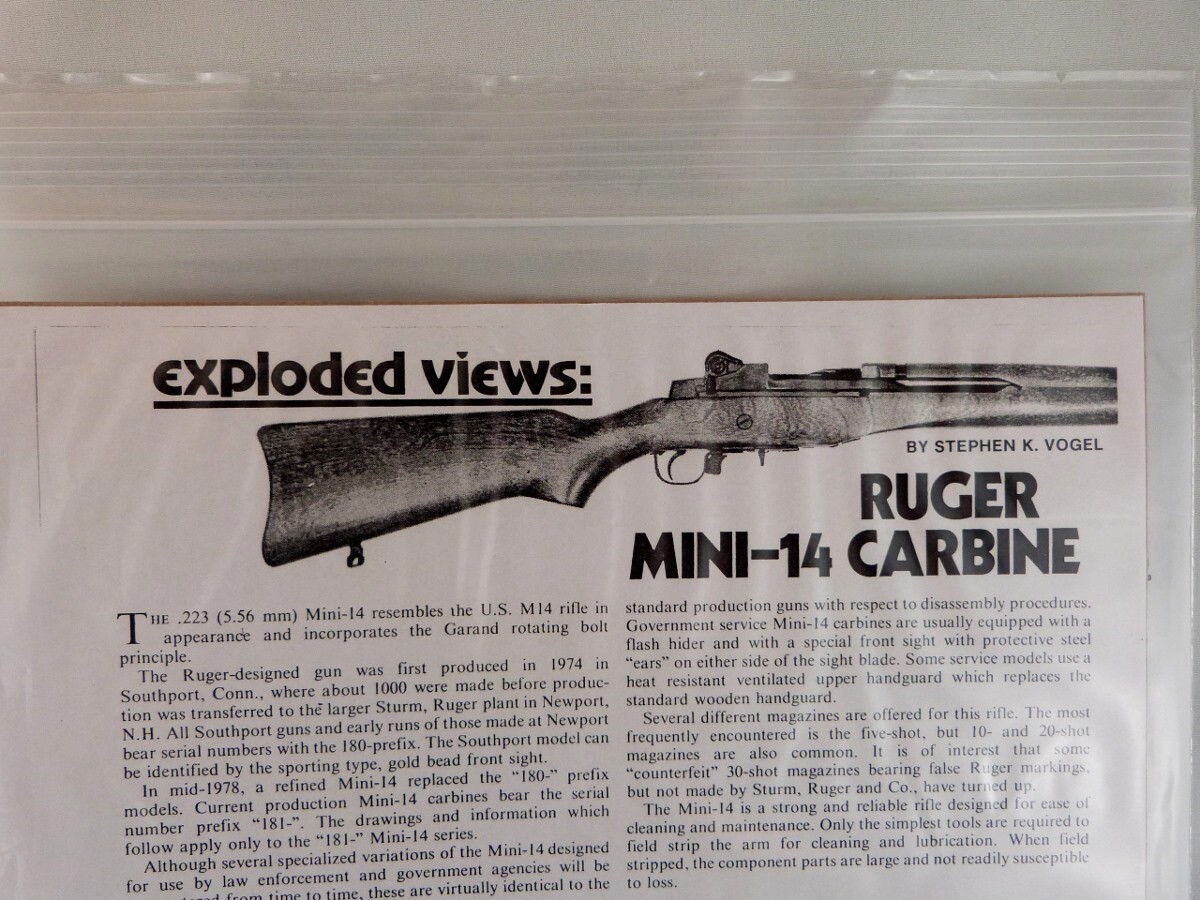 RUGER MINI-14 RIFLE CARBINE BREAK DOWN INSTRUCTION KIT
