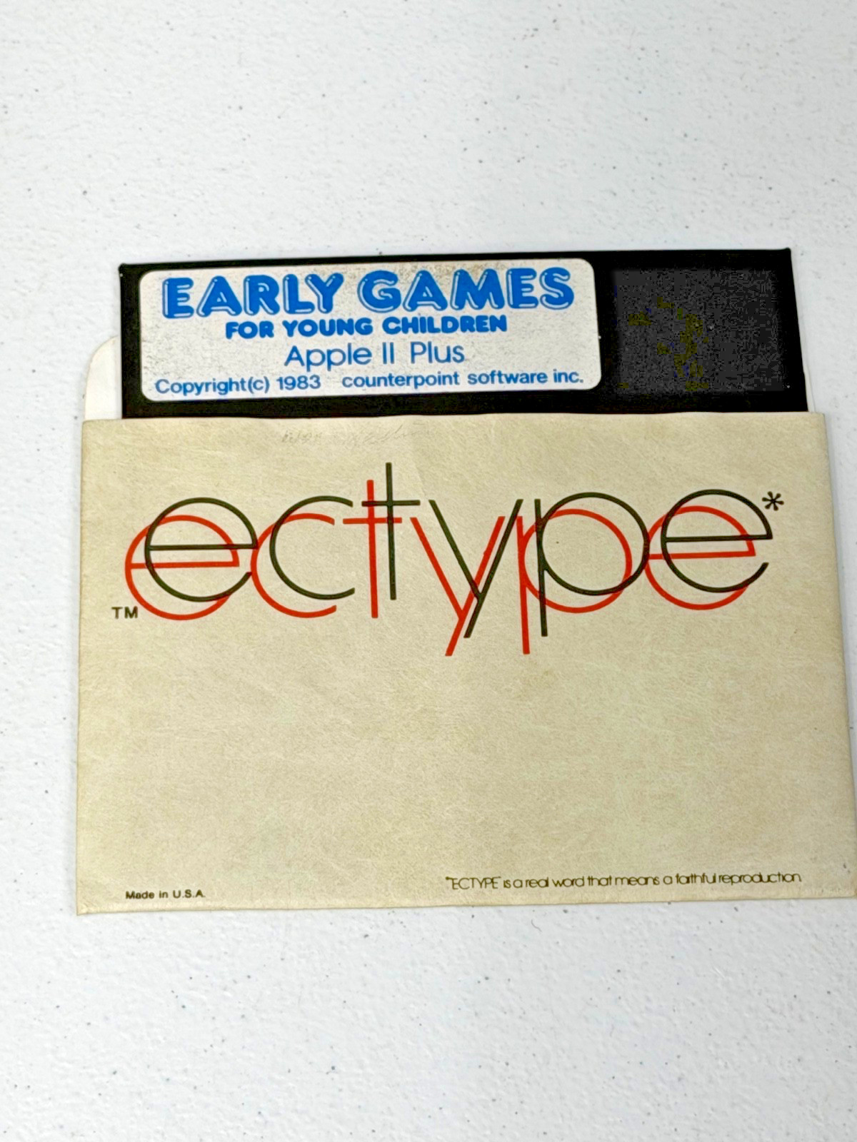 1983 EARLY GAMES FOR YOUNG CHILDREN APPLE II PLUS FLOPPY DISK