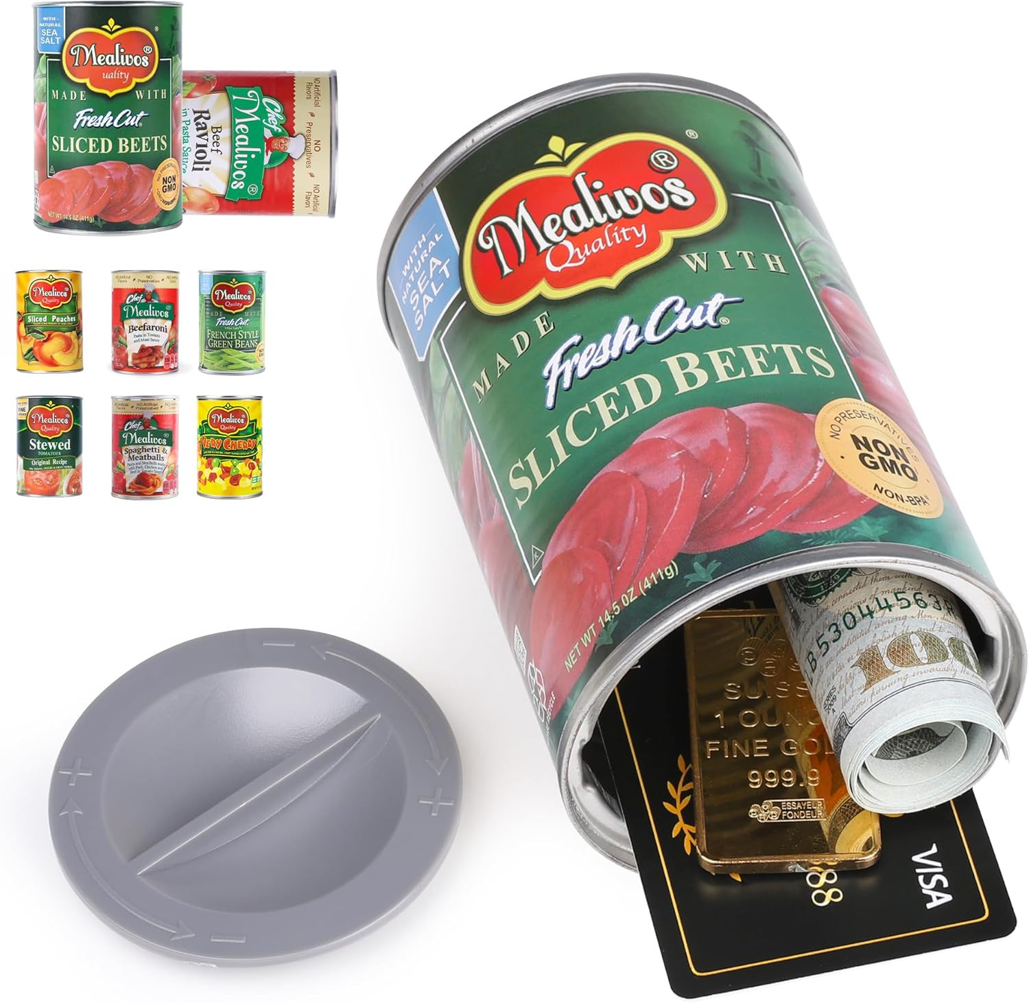 Fake Can Diversion Safe,Perfect for Hiding Storage Key,Cash,Jewelry,Card (1- Sli