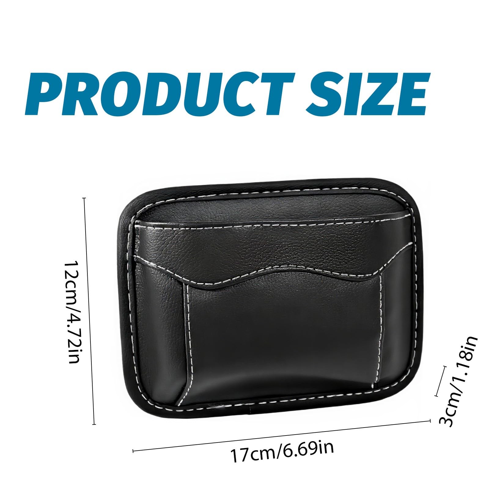 Betoom Multifunctional Console Side Organizer Bag PU Leather Mini Black