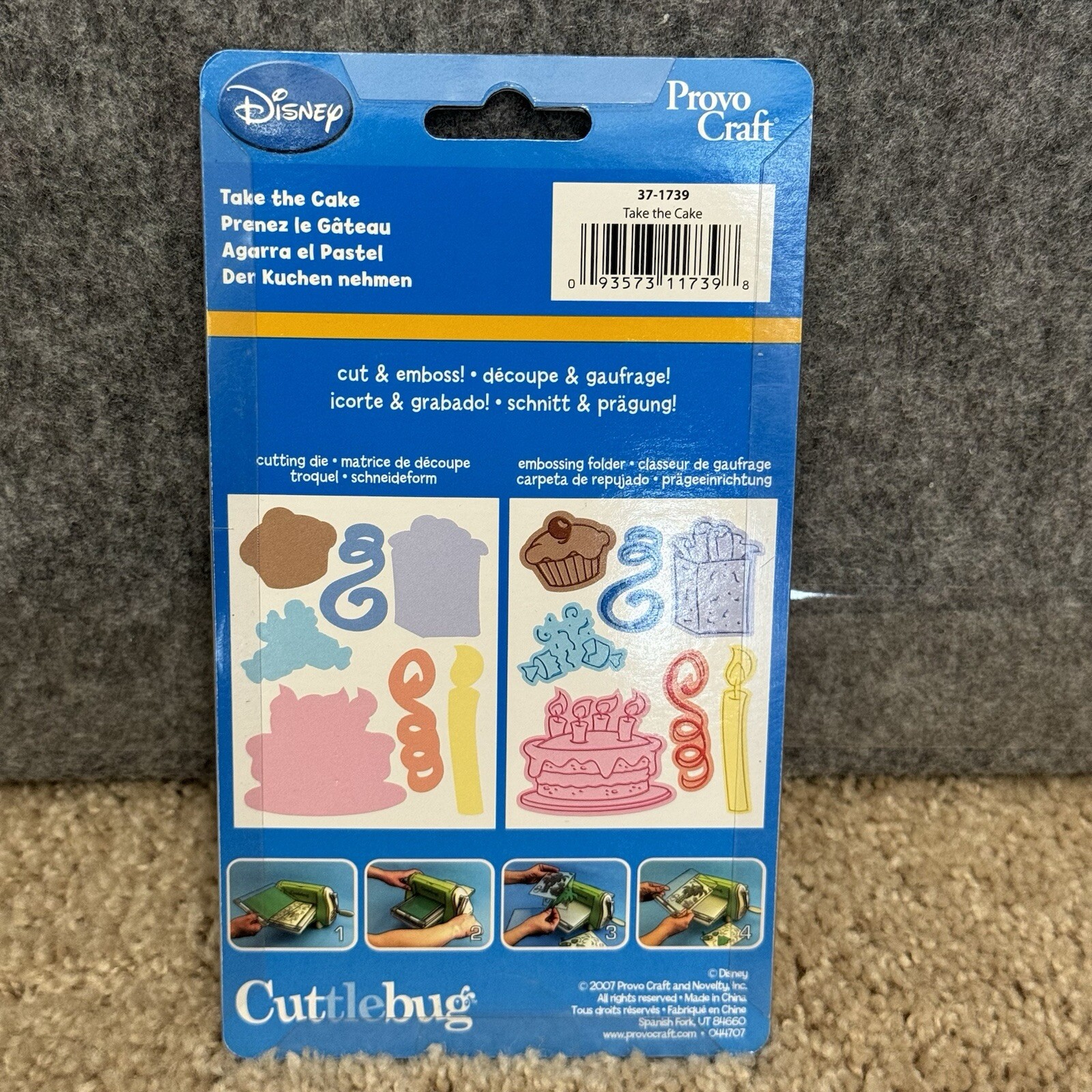 Provo Craft Cuttlebug Disney Mickey Take the Cake Cutting Die/Embossing Folder