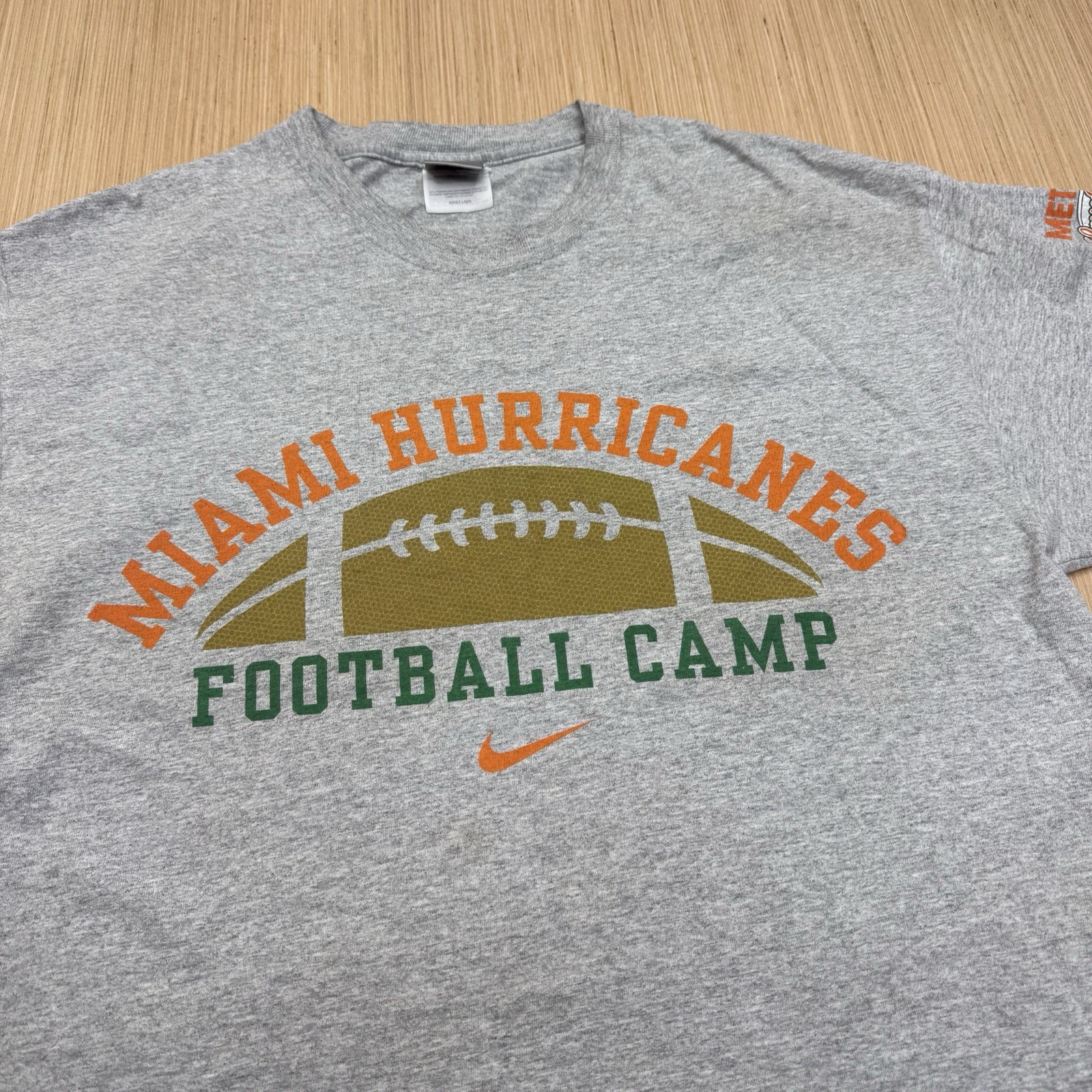 Y2K Nike Miami Hurricanes Larry Coker Football Camp TShirt Large - Made in USA