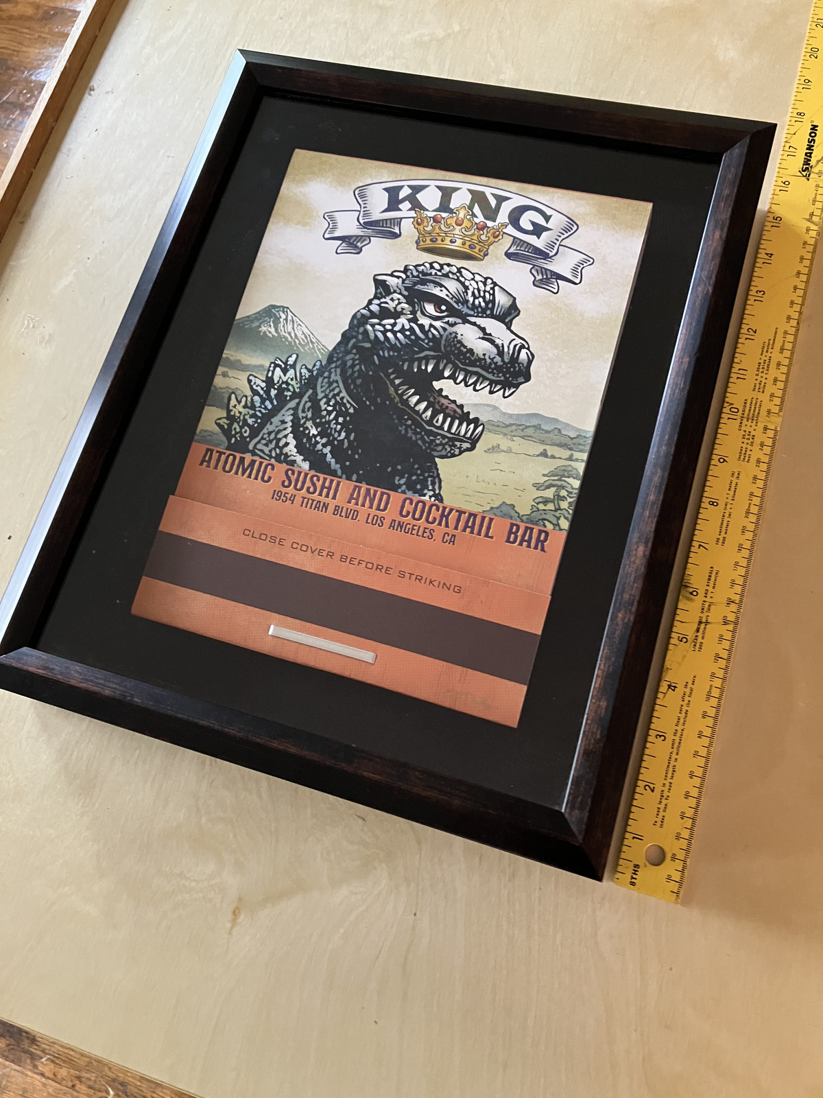 Framed REAL matches- Chet Phillips - Limited Edition Matchbox King-Atomic Sushi