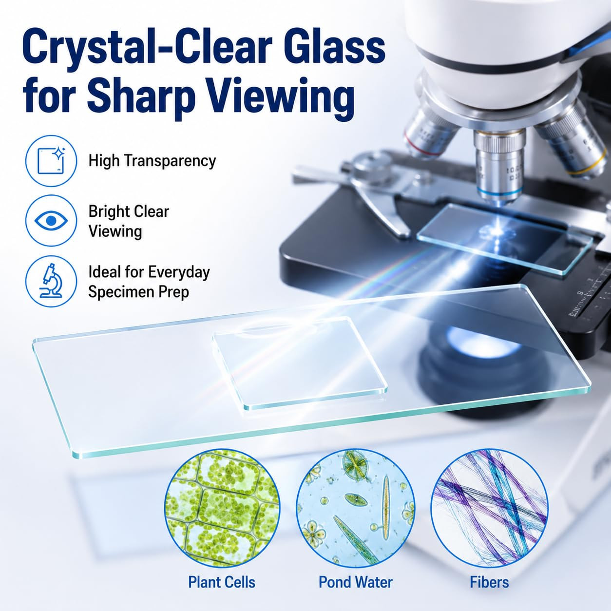 Microscope Slides and Covers – 50 Blank Glass Slides for Microscope