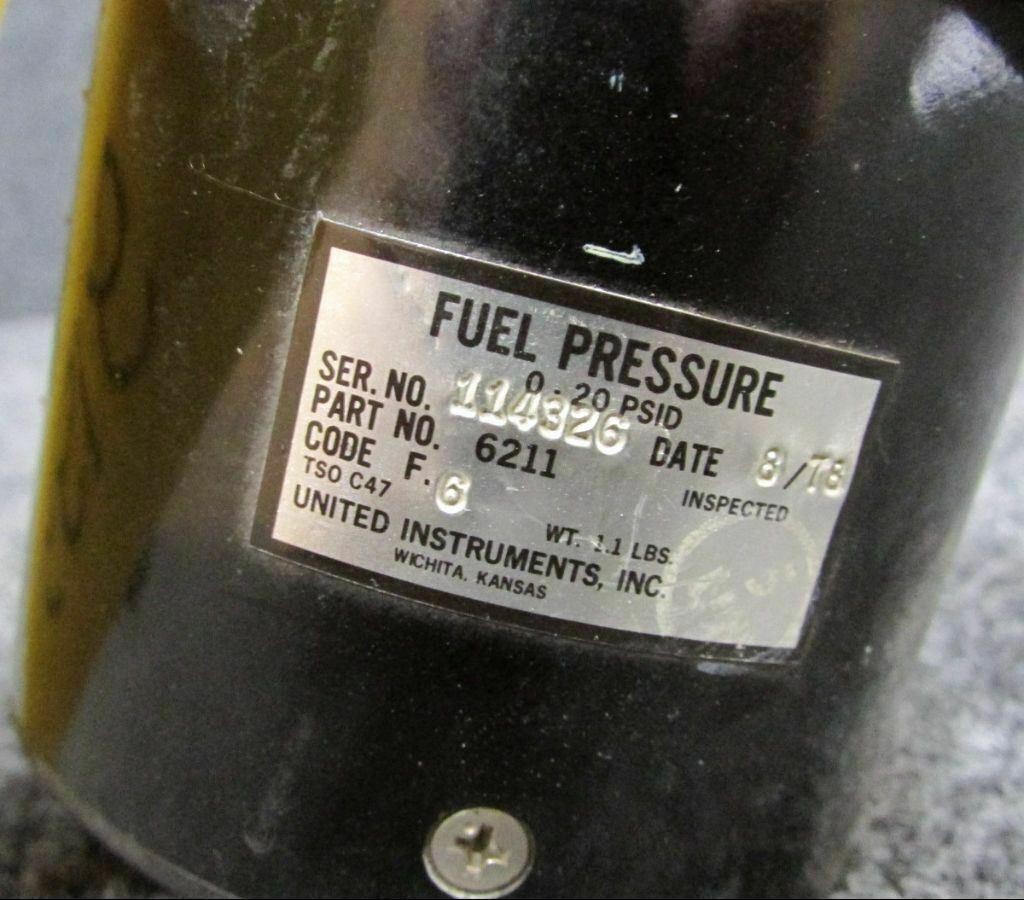 6211 United Instruments Fuel Pressure Indicator