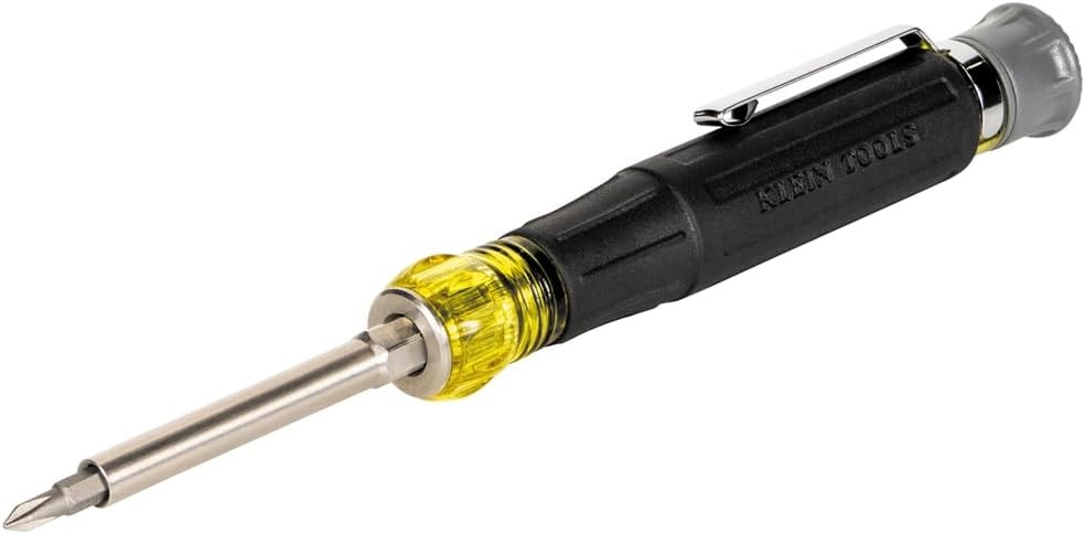 Klein Tools 32600P Mini Precision Screwdriver with Pocket Clip, 13-In-1 Magnetic