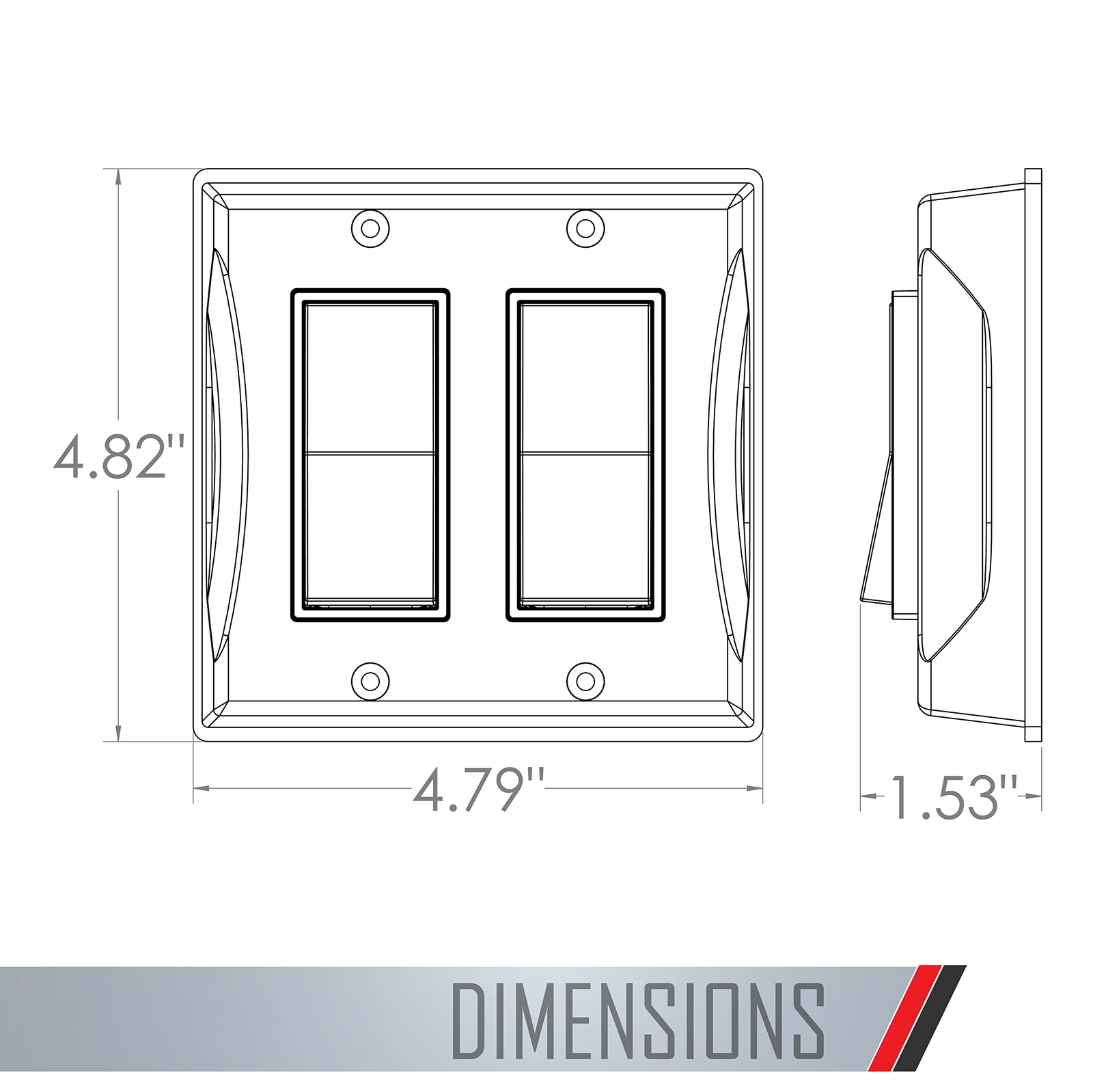 5127-1 2-Gang Weatherproof Decorator Switch Cover Vertical White