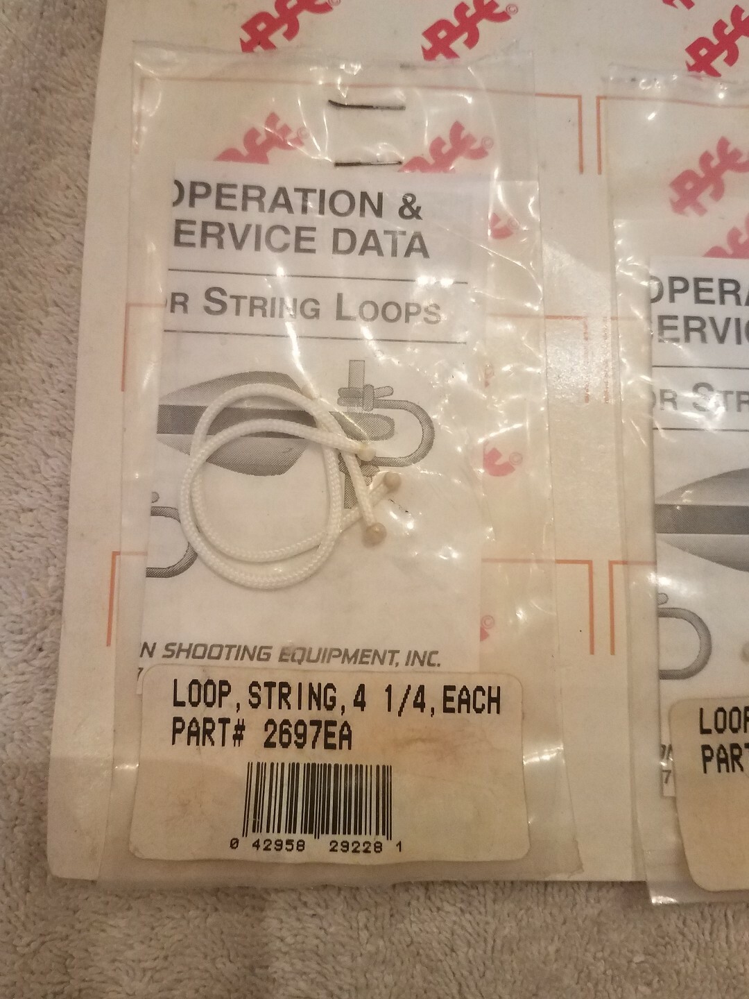 NEW PSE Precision Shooting Bow 2697PSE String Loop 4-1/4" White