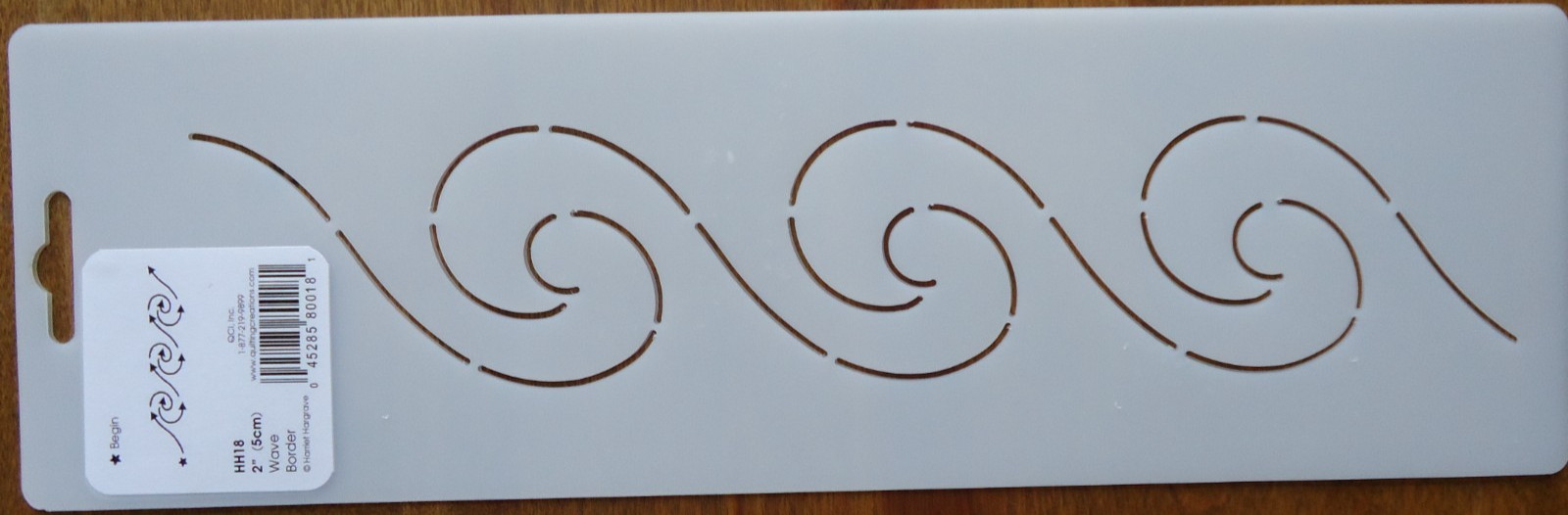 Stencil Quilting Wave Border quilt QC 2" 5cm template stitch sew HH18 CL