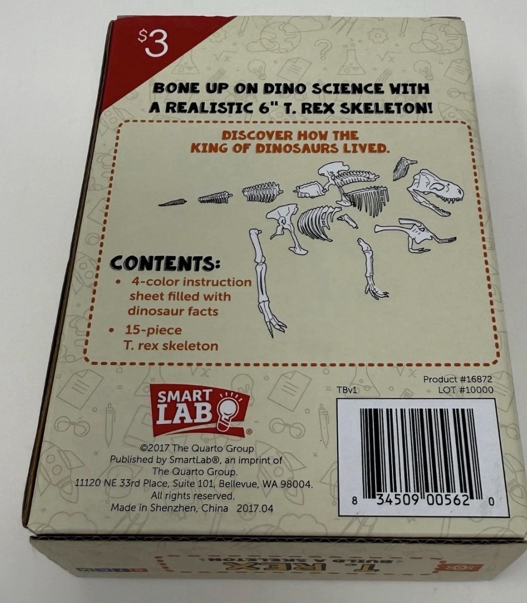 T. Rex Build a Skeleton Toy Kit - 2017 Smart Lab