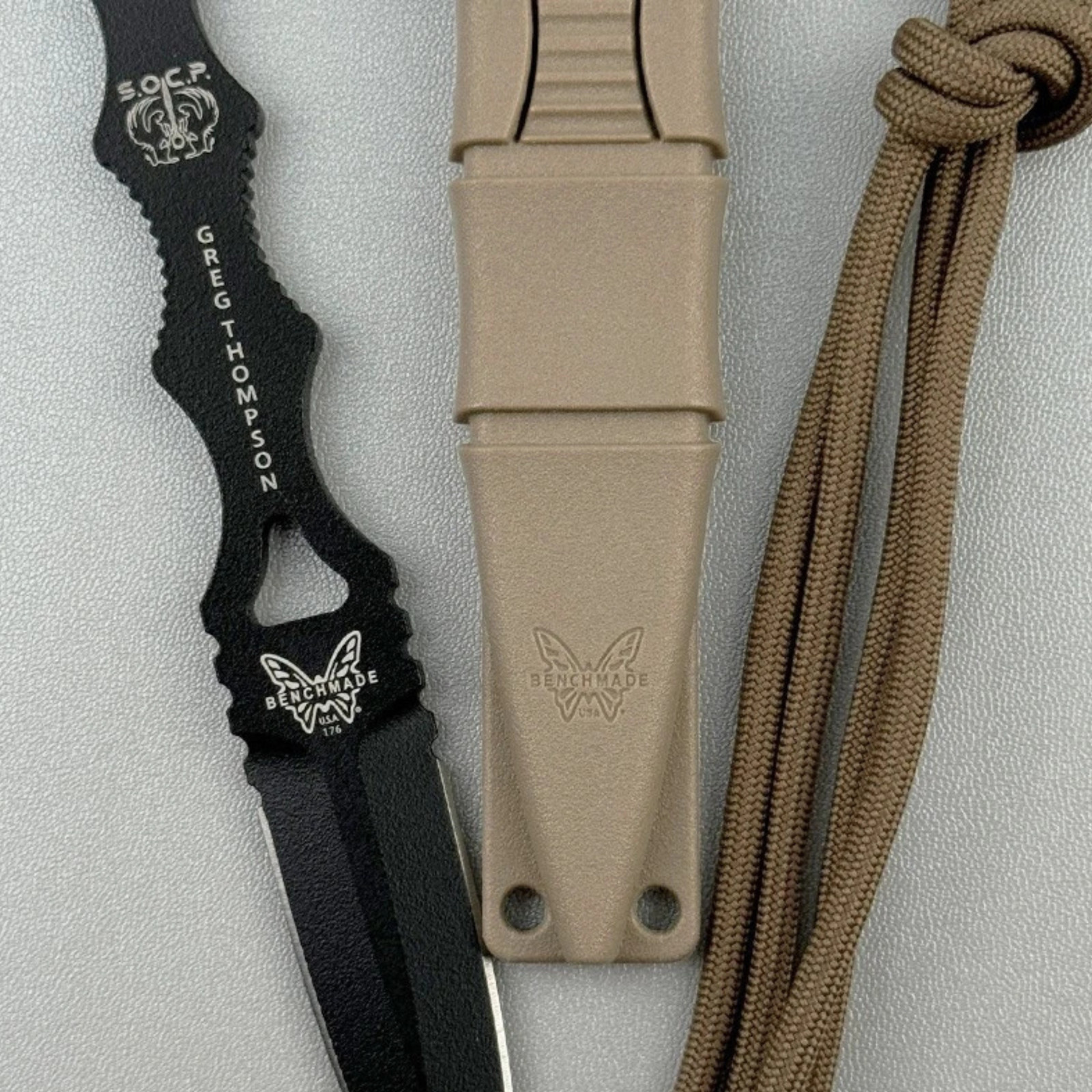 SOCP Dagger 176BKSN Sand Sheath Steel Fixed Blade Knife