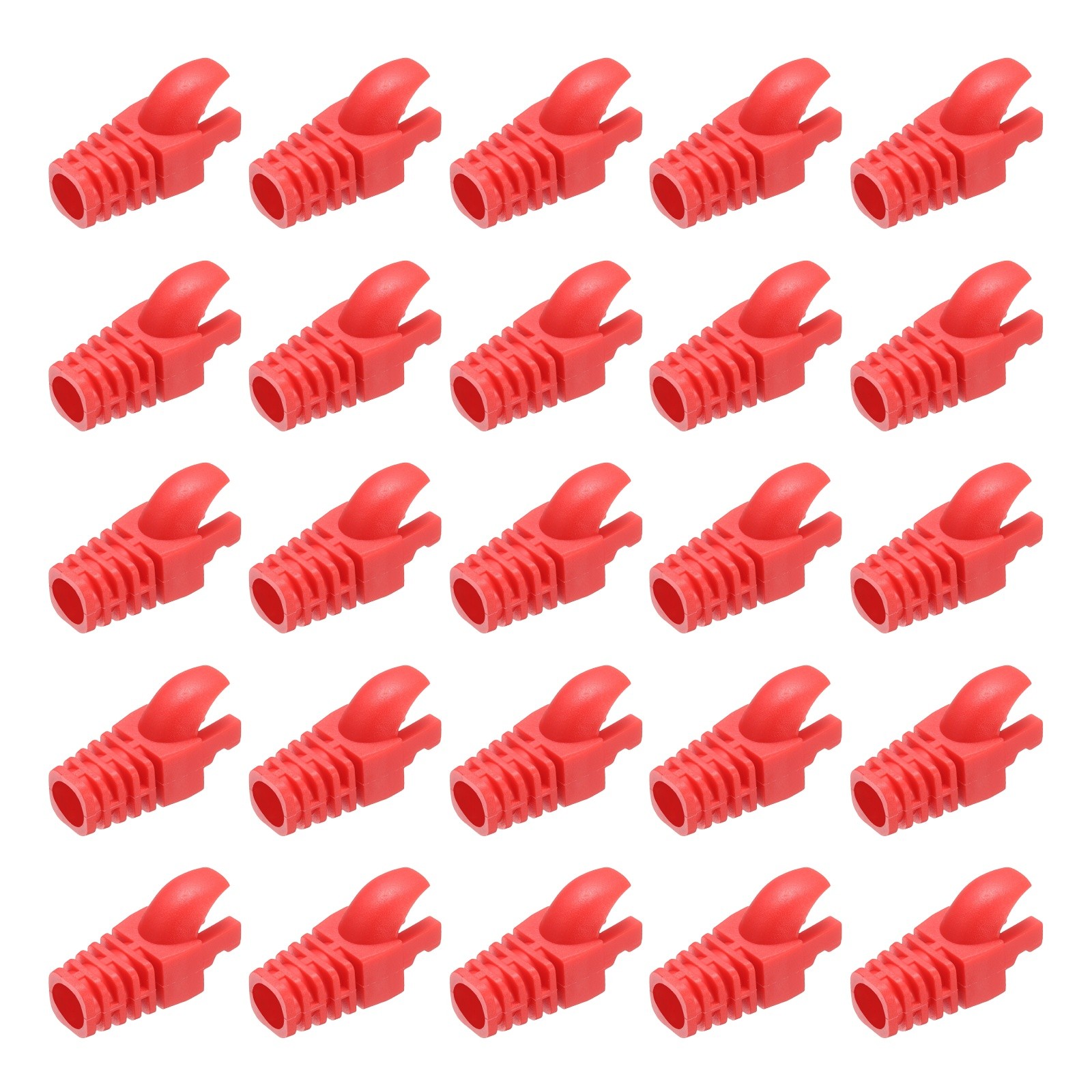200Pcs RJ45 Plug Connector Cover Cat5 Cat5E Cat6 Cat7 Wire Guard Sleeves, Red