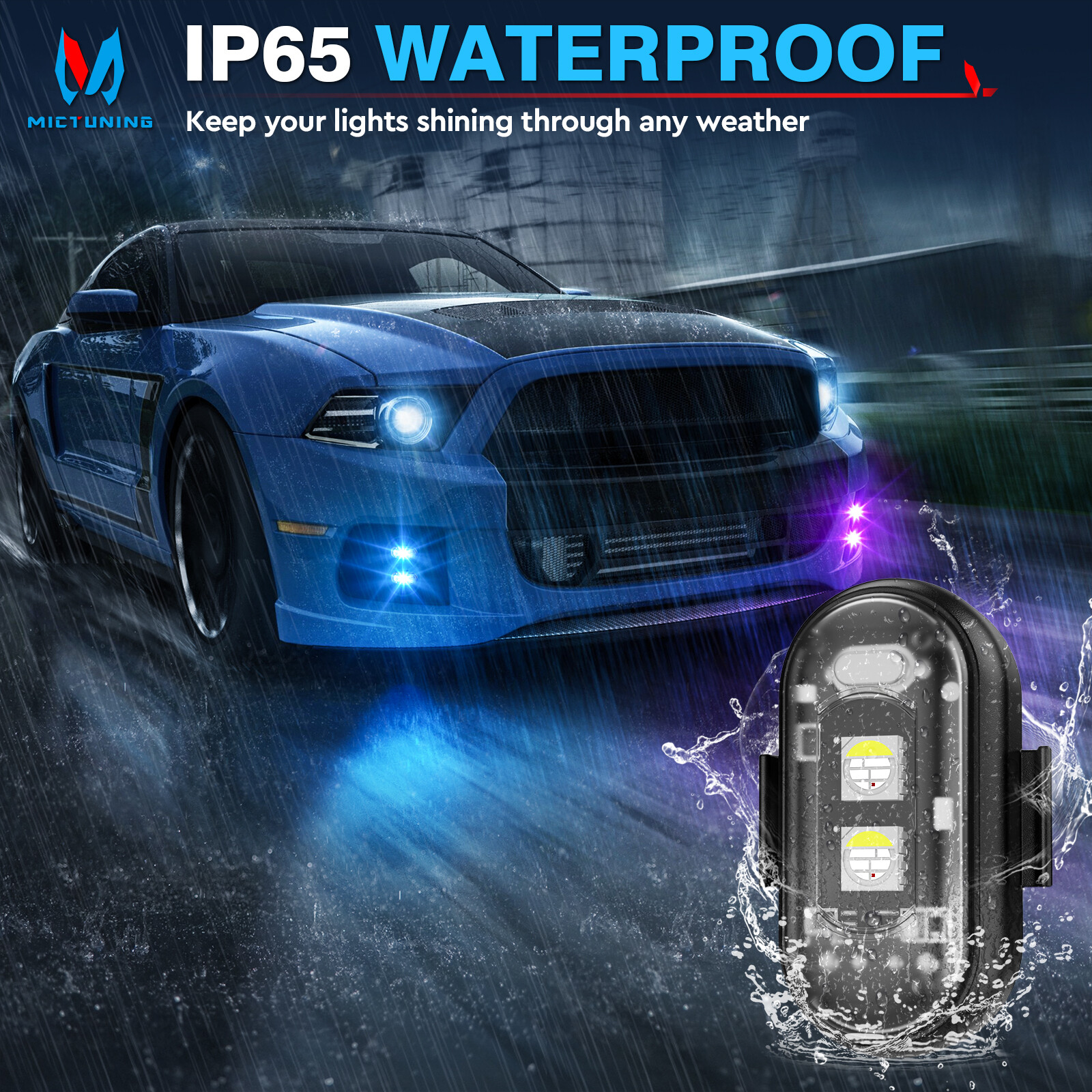 20 Pods Wireless RGB Strobe Lights w/Remote Control LED Flash Warning Lights Kit