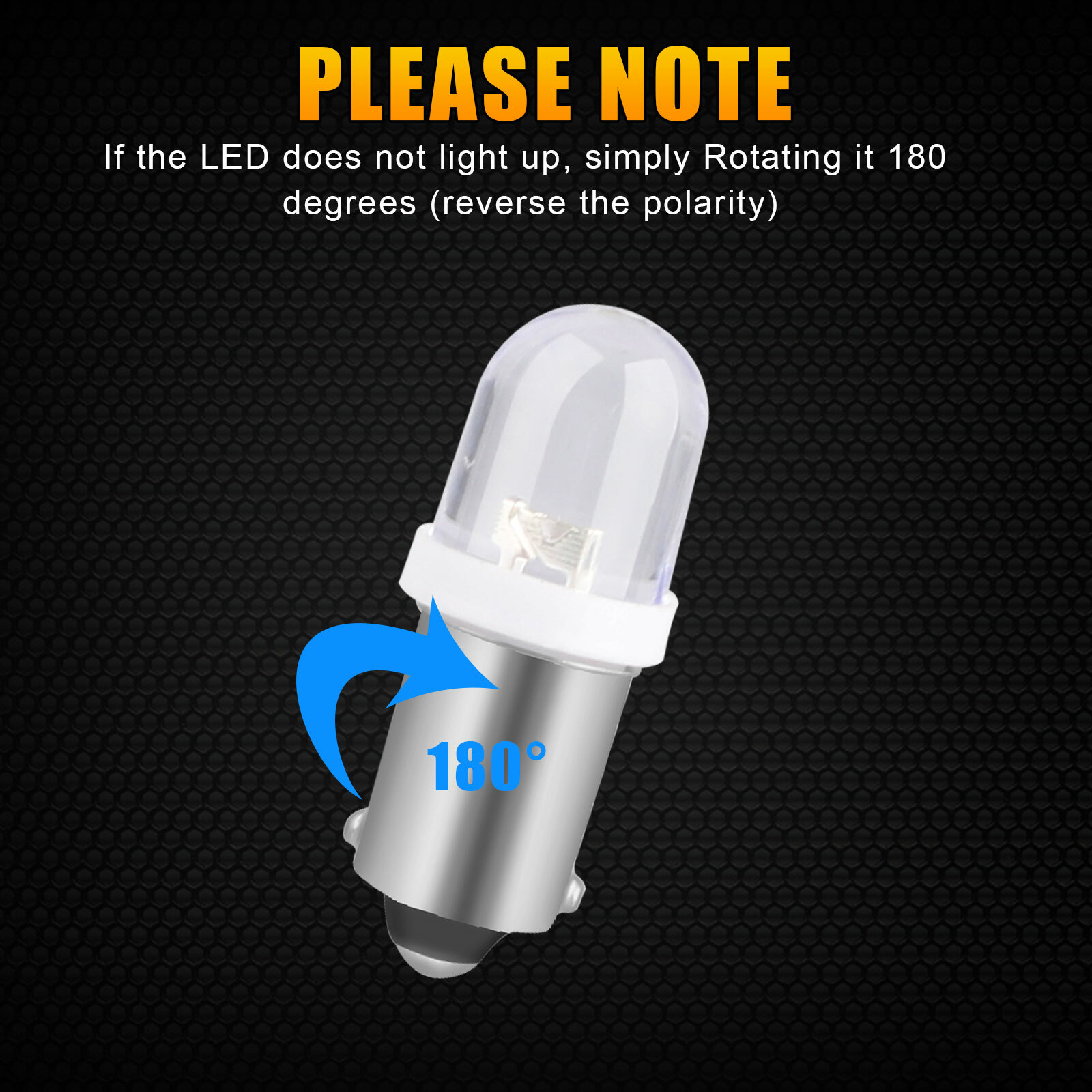 20PCS BA9S LED Interior Dome Instrument Panel Dash Gauge Light Bulbs 6000K White
