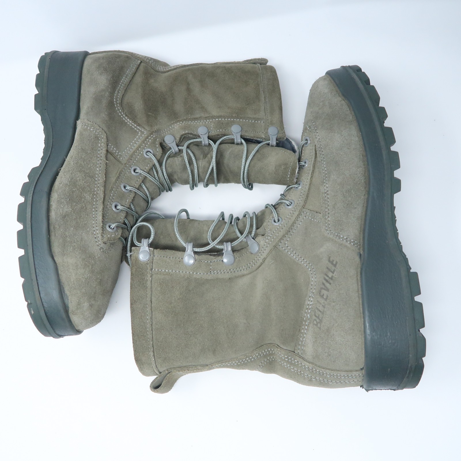 BELLEVILLE Boots 675ST Combat Boots Steel Toe Seude Gore-Tex Green Size 9