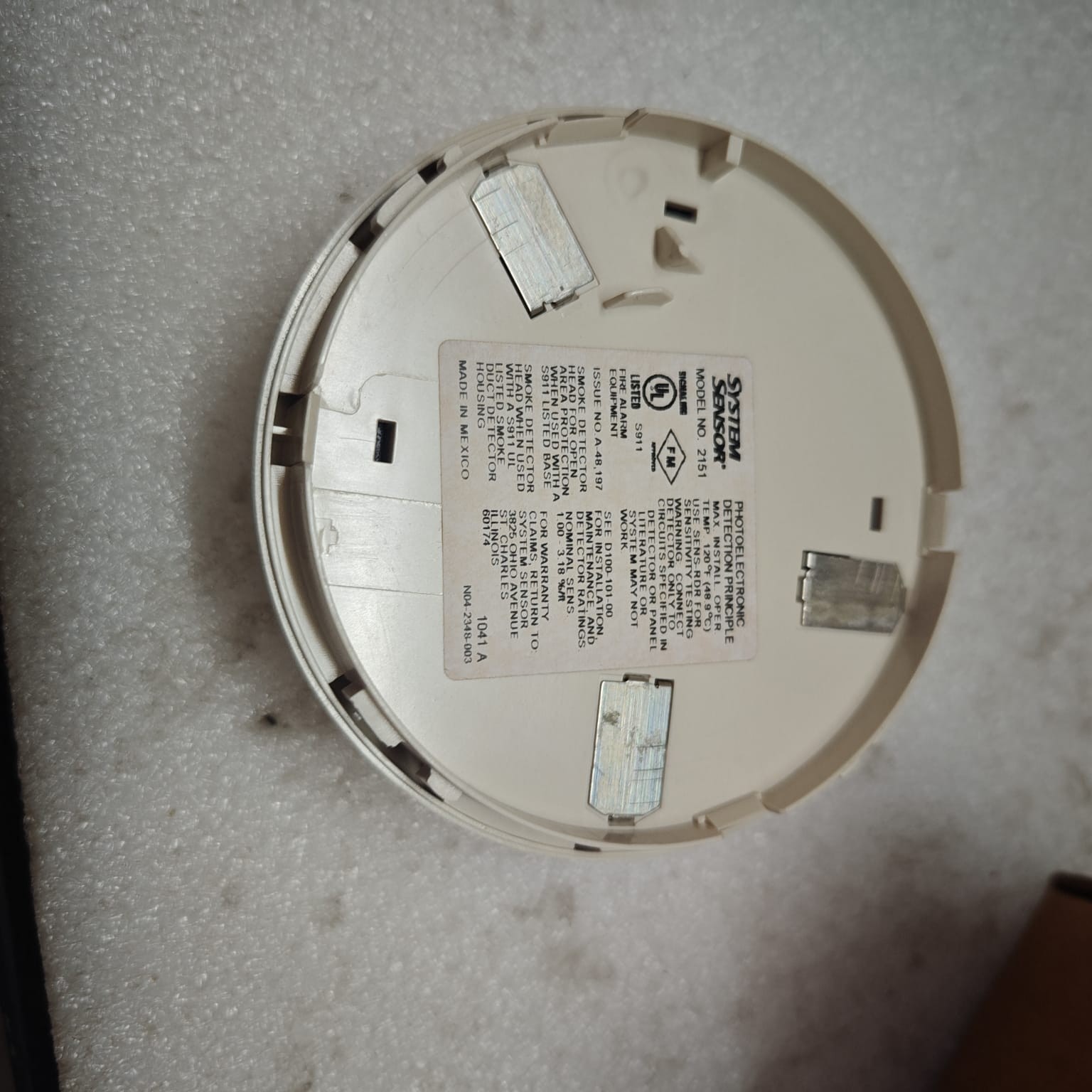 SYSTEM SENSOR SMOKE DETECTOR 2151