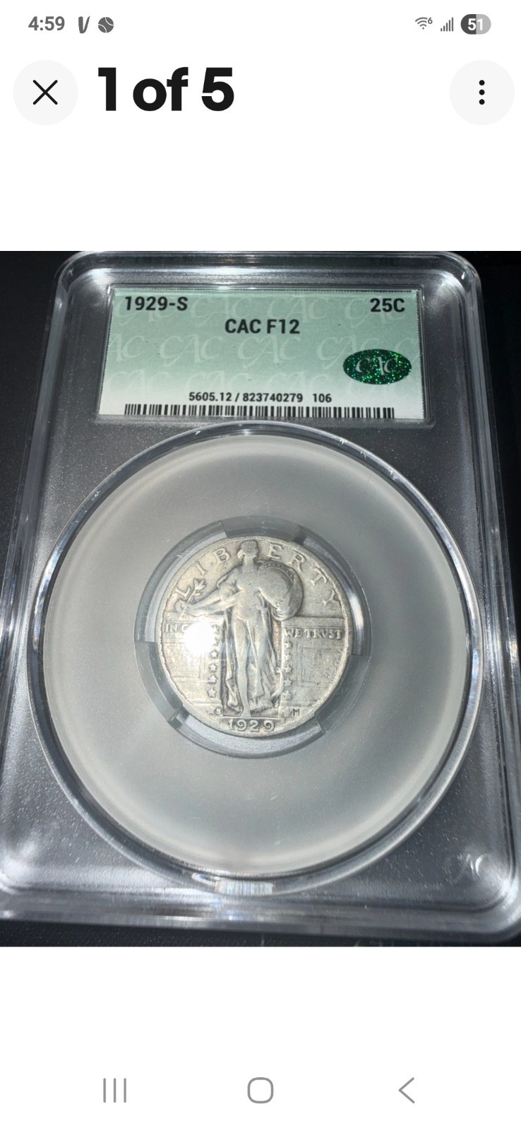 1929-S Standing Liberty Quarter CAC F12 — Better Date SLQ, San Francisco