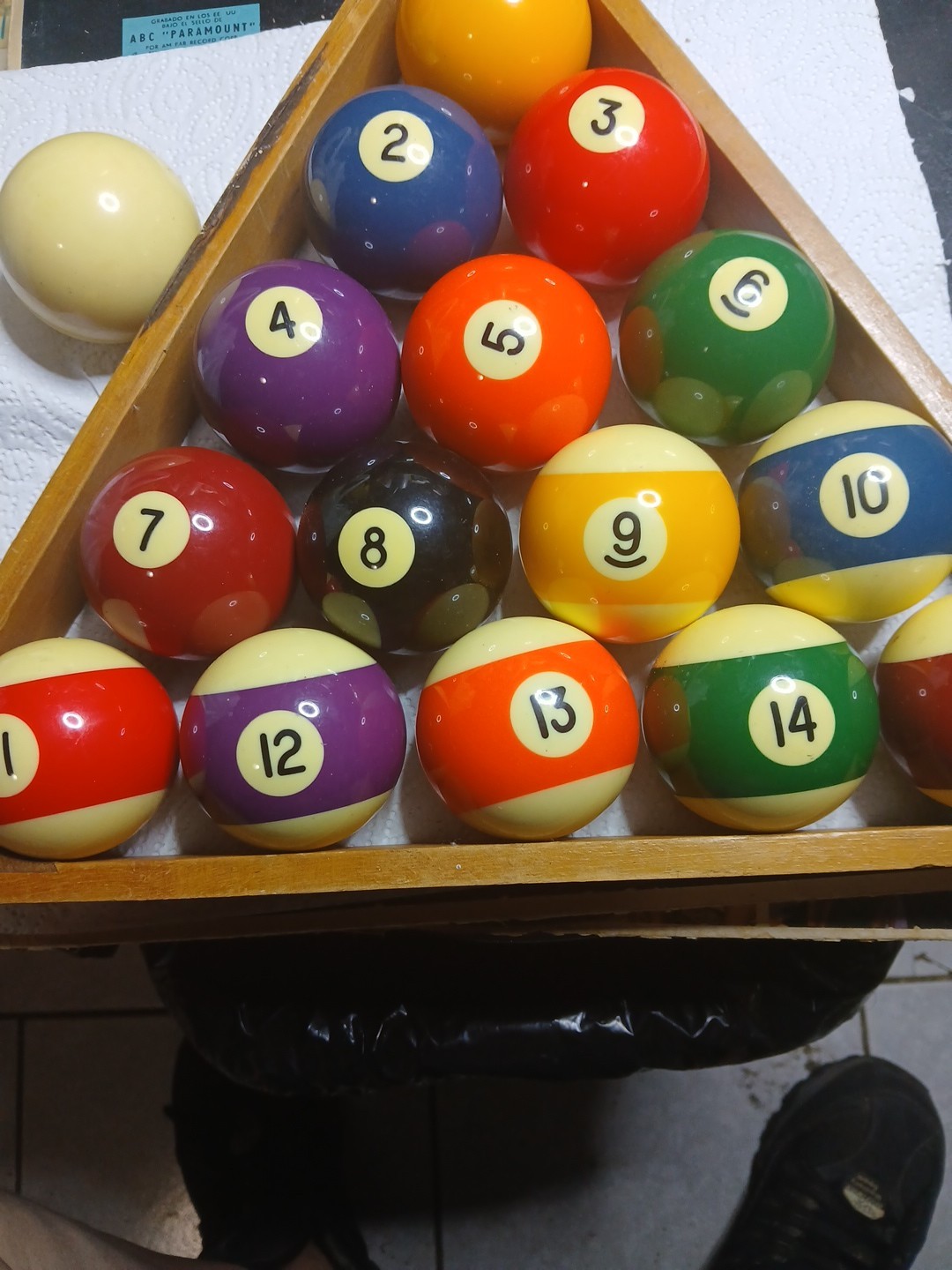 Vintage Billard Balls With Rack - Pool