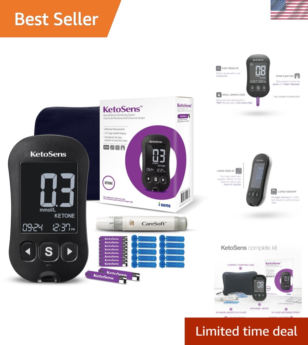 Blood Ketone Monitoring Starter Kit: Ideal for Keto Diet with App. Includes 1...