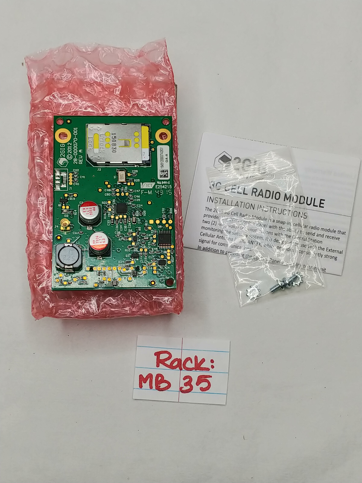 2GIG-GC3GA-A 3G AT&T GSM Cell Radio Module with ANT3X 2-way Voice GC2 Panel NOS