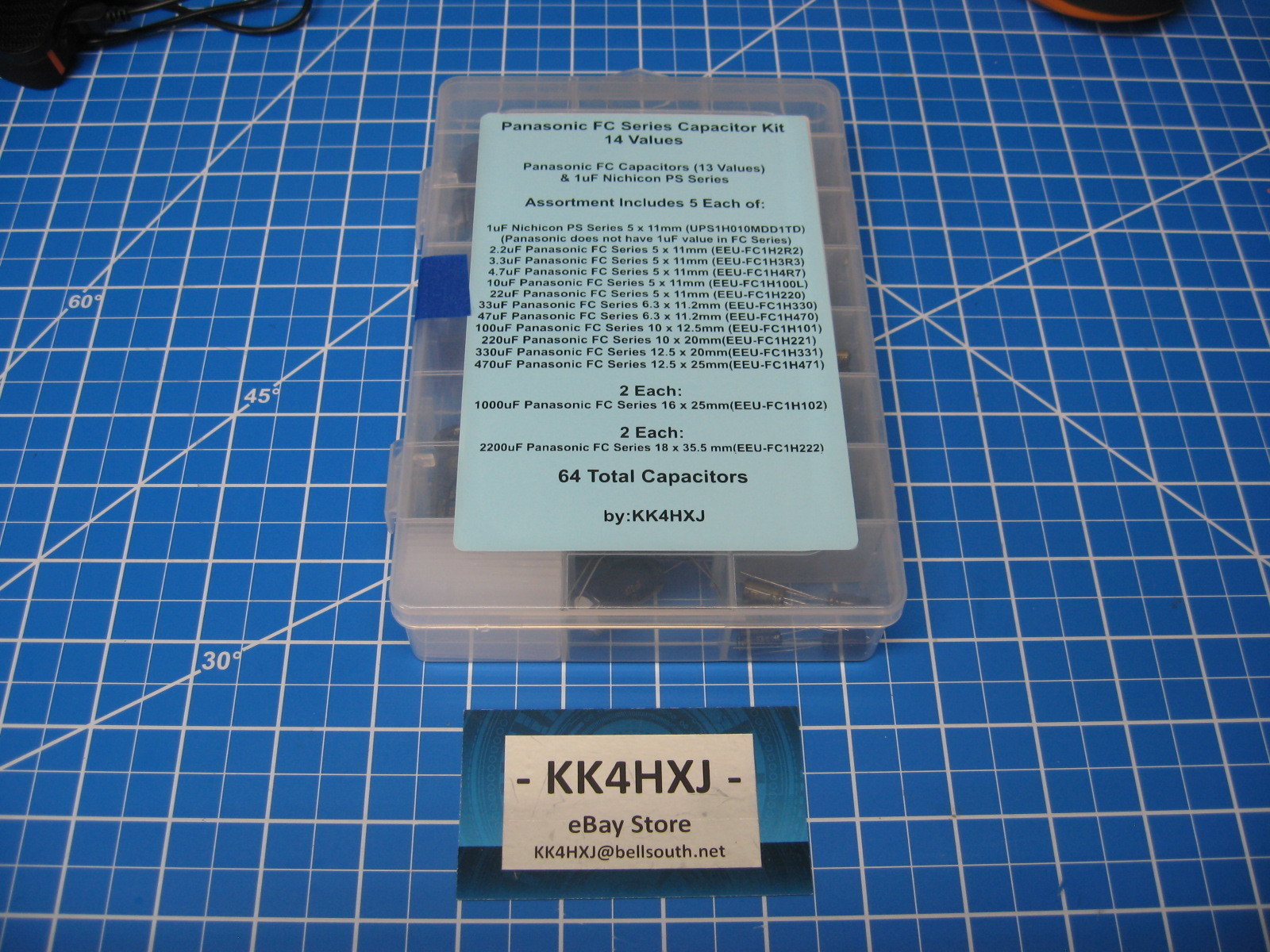 Panasonic - FC Series - Electrolytic Cap Asst - 50v 14 Values 1-2200uF - 64pcs