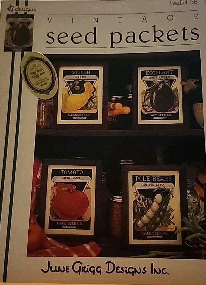 June Grigg Designs Vintage Seed Packets Cross Stitch Chart Design Summer Pattern
