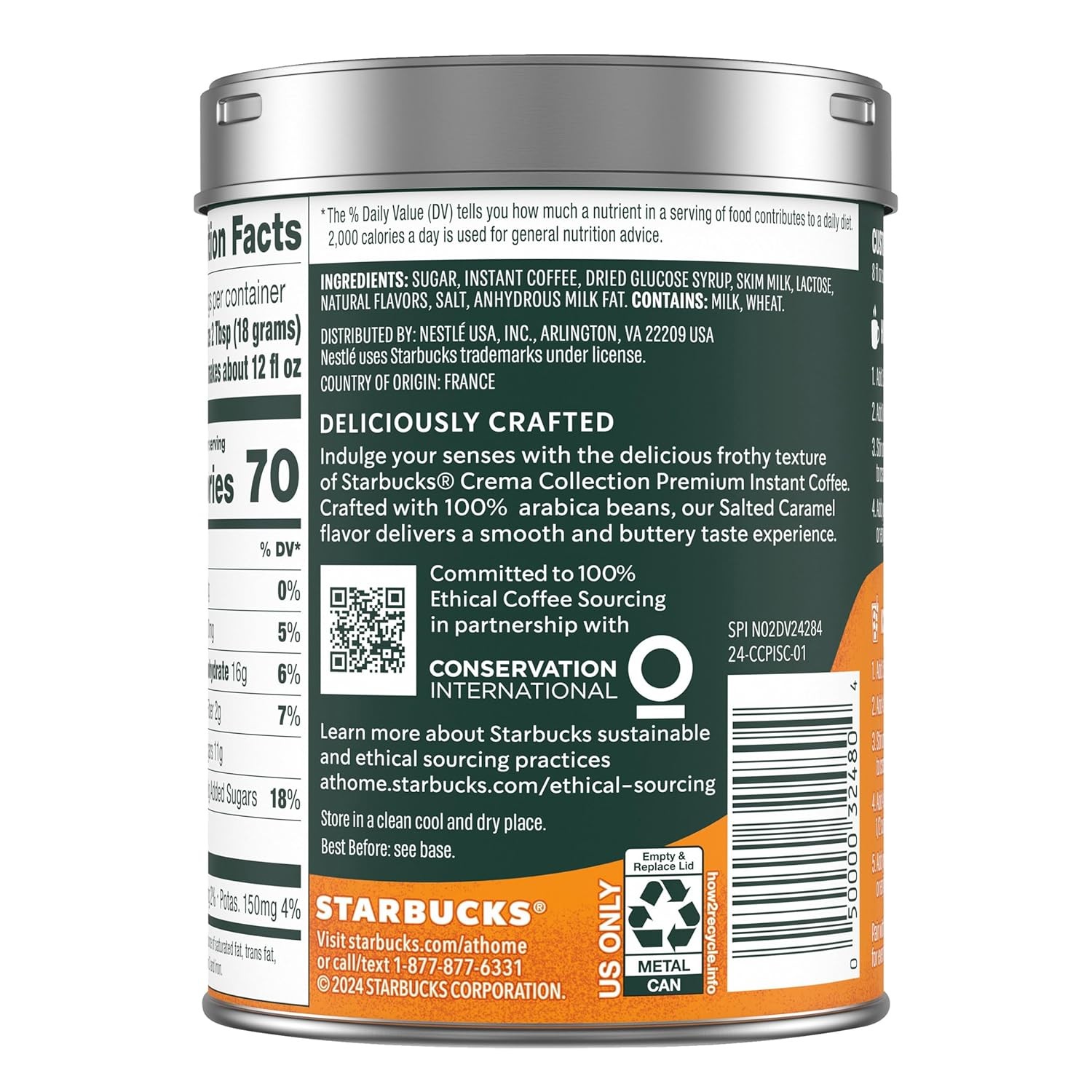 Starbucks Crema Collection Premium Instant Salted Caramel Flavored Instant...