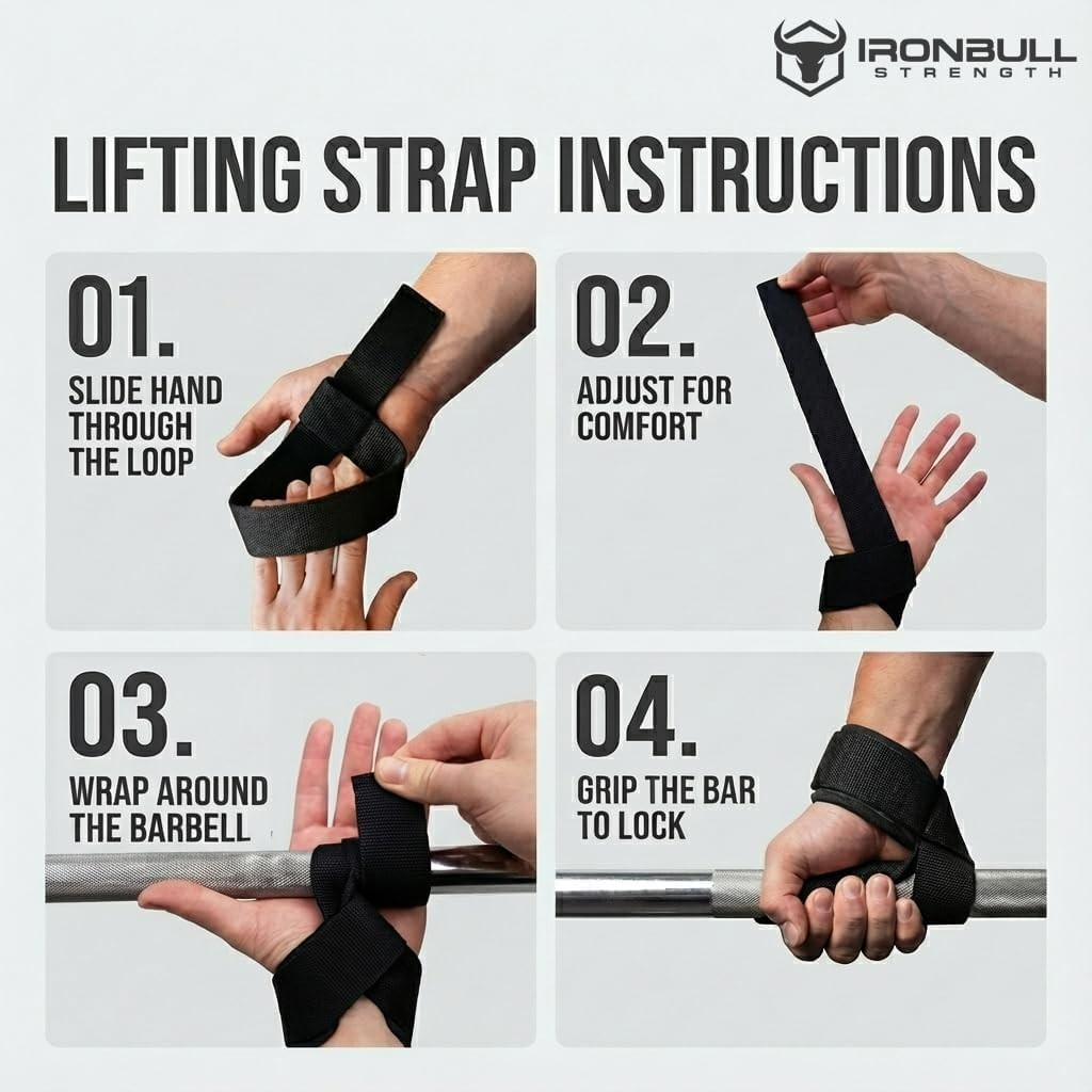 Lifting Wrist Straps with Padded Support for Ultimate Grip – One Size