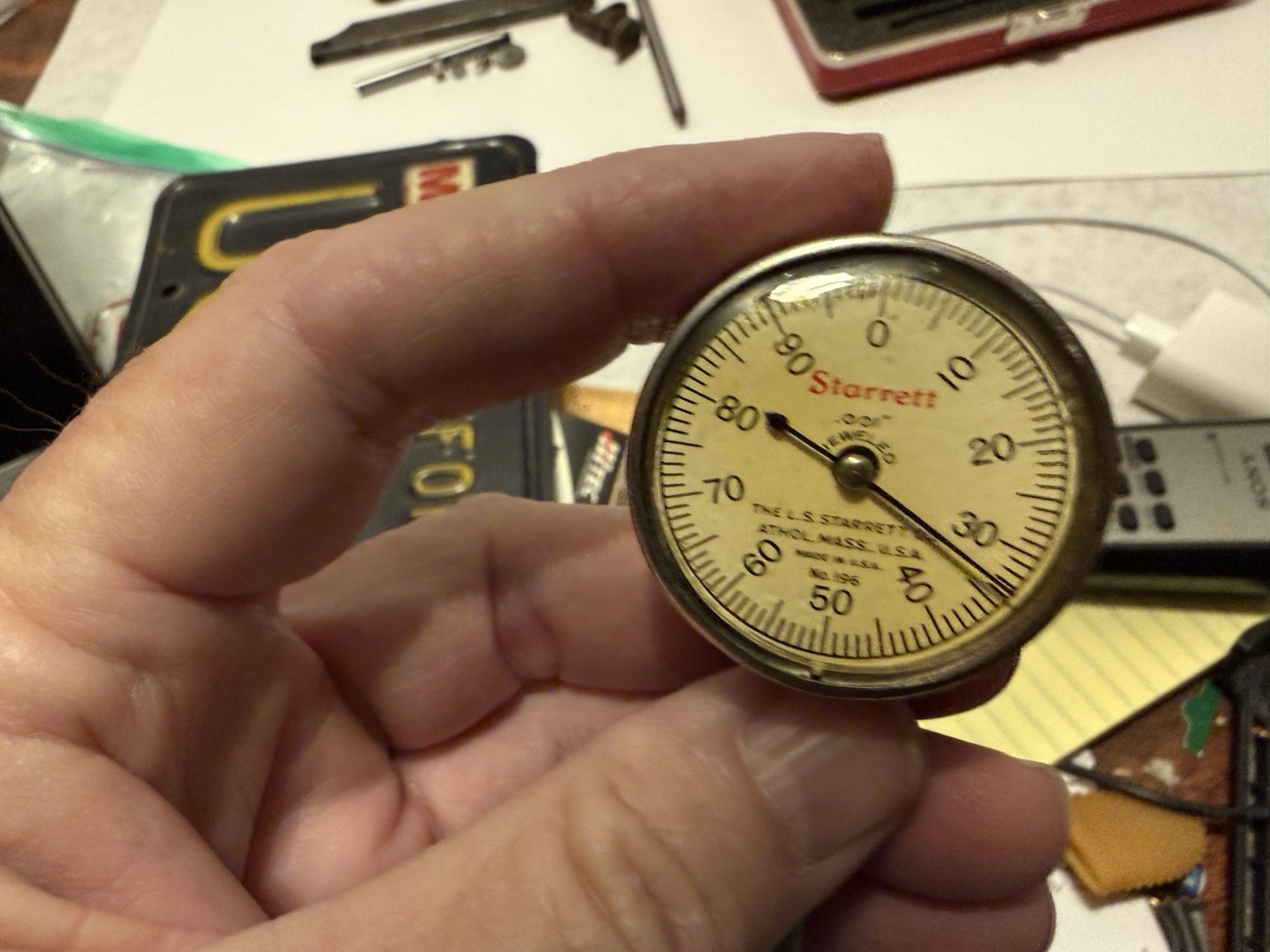 Vintage Starrett 196 Universal Dial Test Indicator