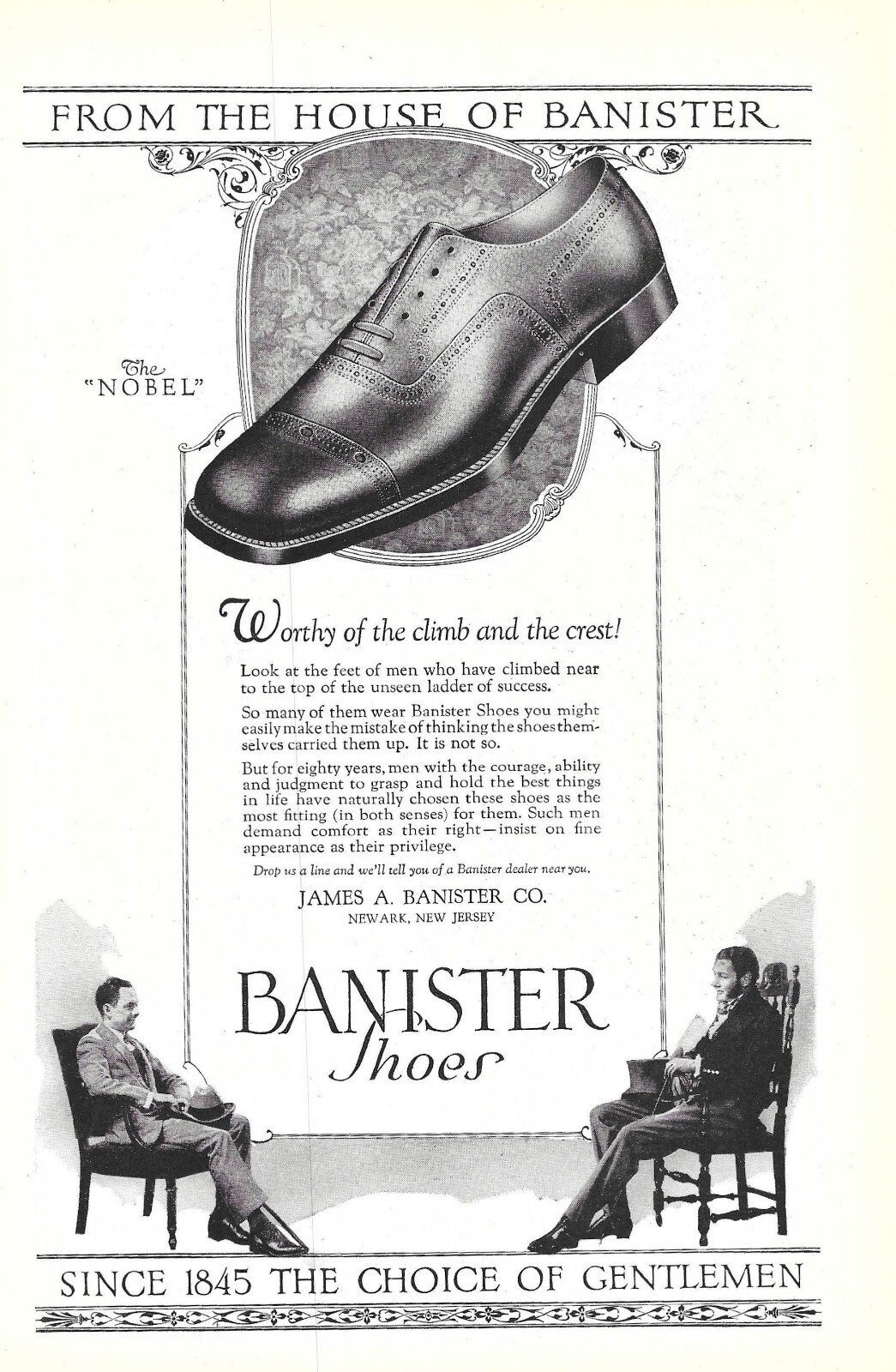 1925 James A Banister Company Banister Shoes Vintage Print Ad