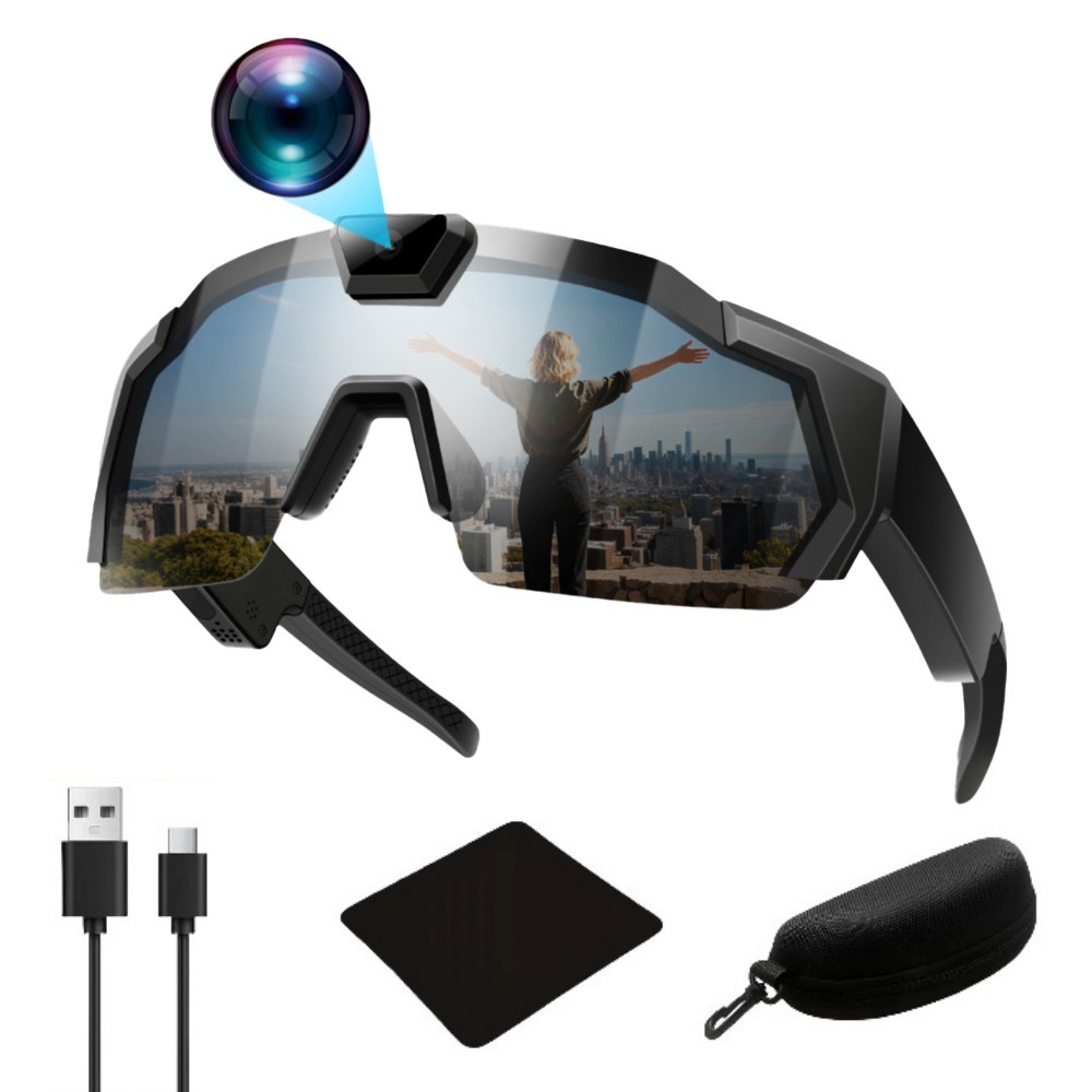 Waterproof AI Smart Glasses Sport Cycling Video Recording Outdoor Sunglasses