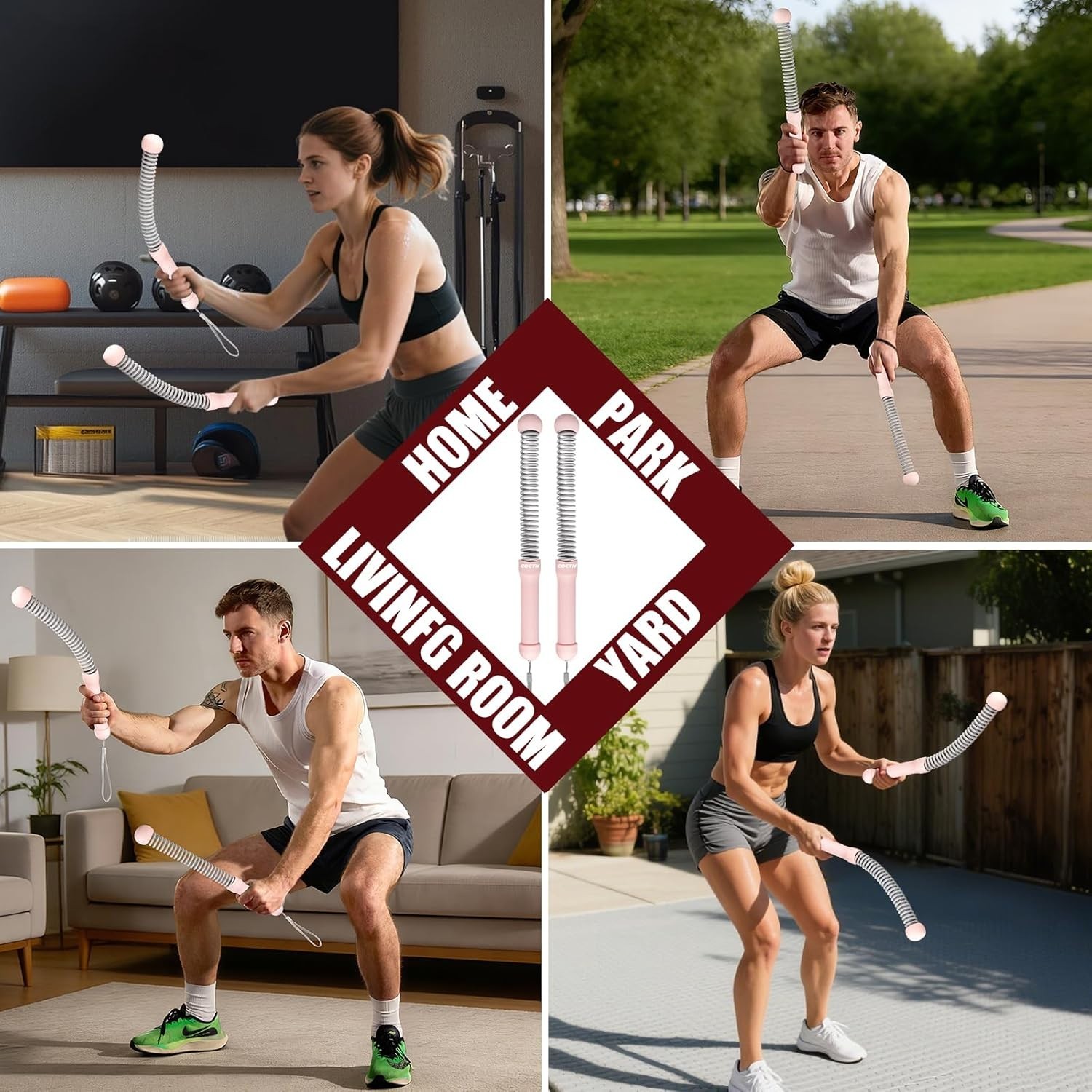 Portable Cordless Battle Ropes with Non-Slip Handle for Efficient Training