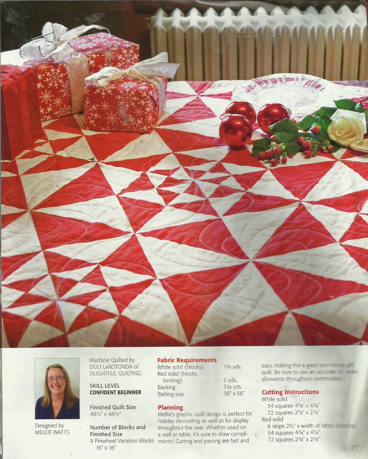 D0133  GRAPHIC RED QUILT PATTERN/INSTRUCTIONS