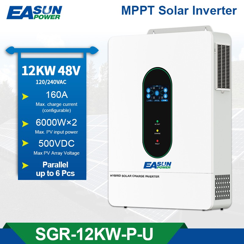 Easun 12KW 48V Solar Inverter Split Phase 120V/240V Dual MPPT 200A Parallel CT