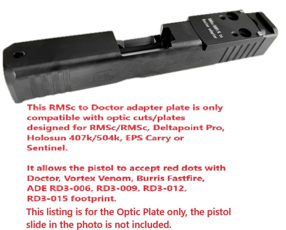 Holosun 407K/507K/EPS Carry  to 407C/507C Adaptor Mount Plate,K to RMR Footprint