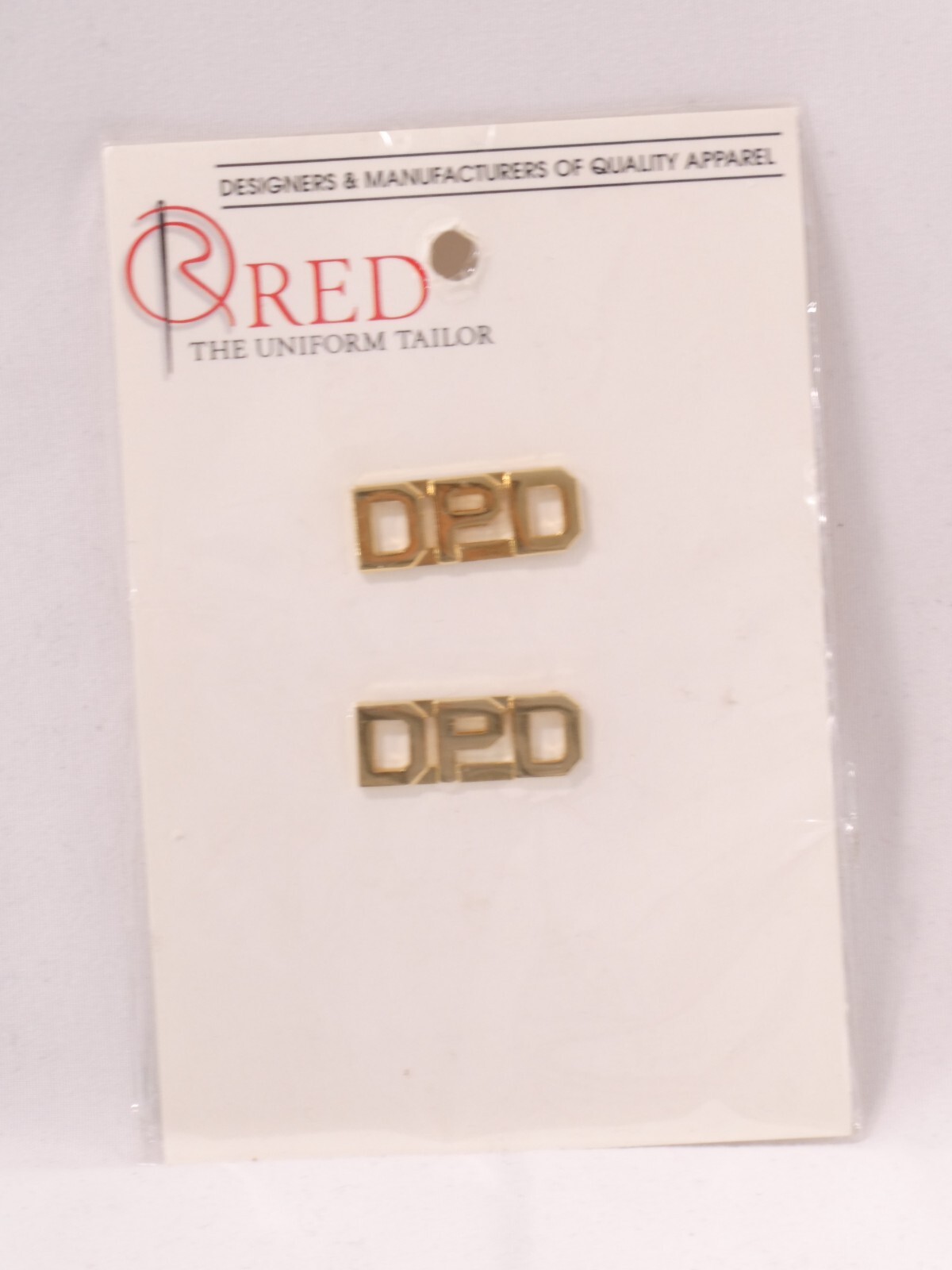 GALLS/RTUT 3/8" DPD Letter Collar Brass Rank Insignia Gold Finish Sheriff PIN
