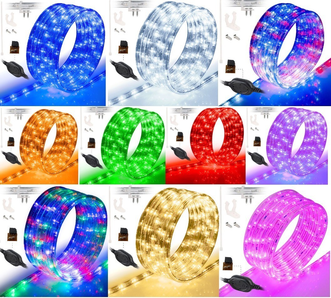 Open Box LED Rope Light 10ft/20ft/25ft/50ft/100ft Outdoor Tree Waterproof