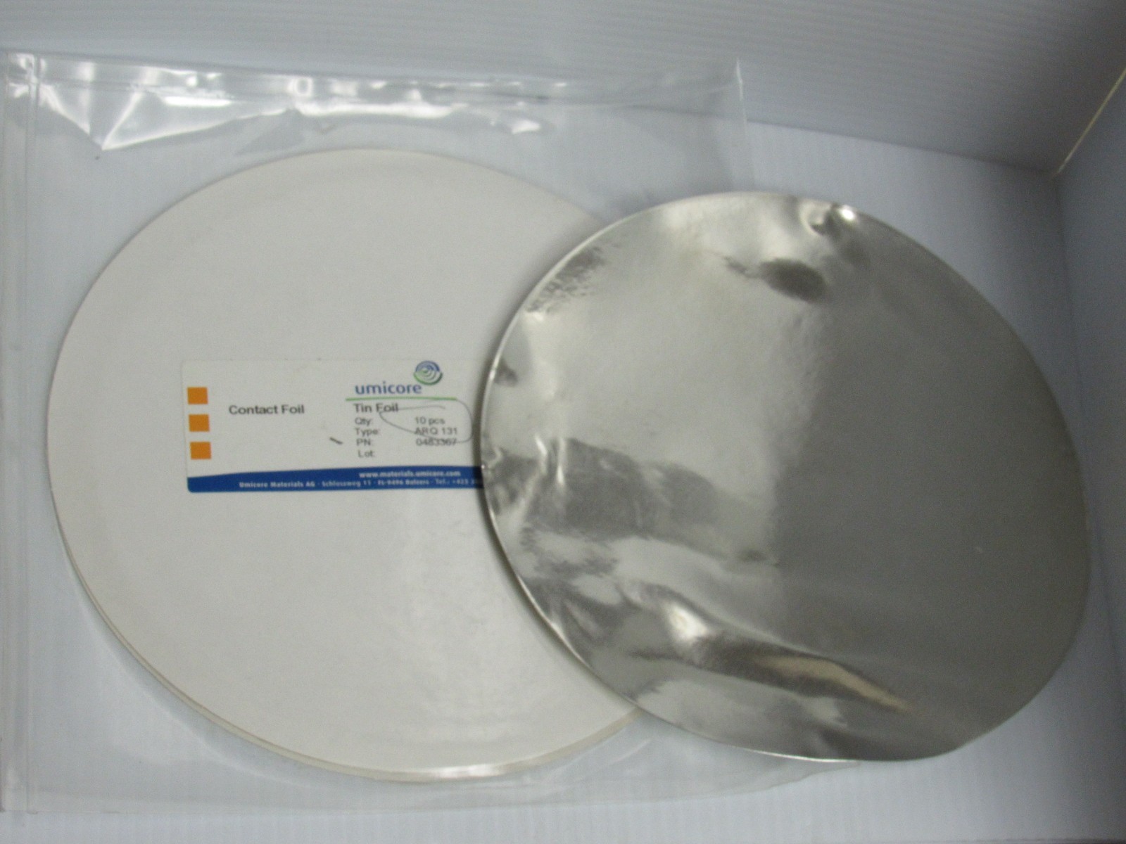 NEW LOT OF 10 UMICORE TIN CONTACT FOIL ARQ131