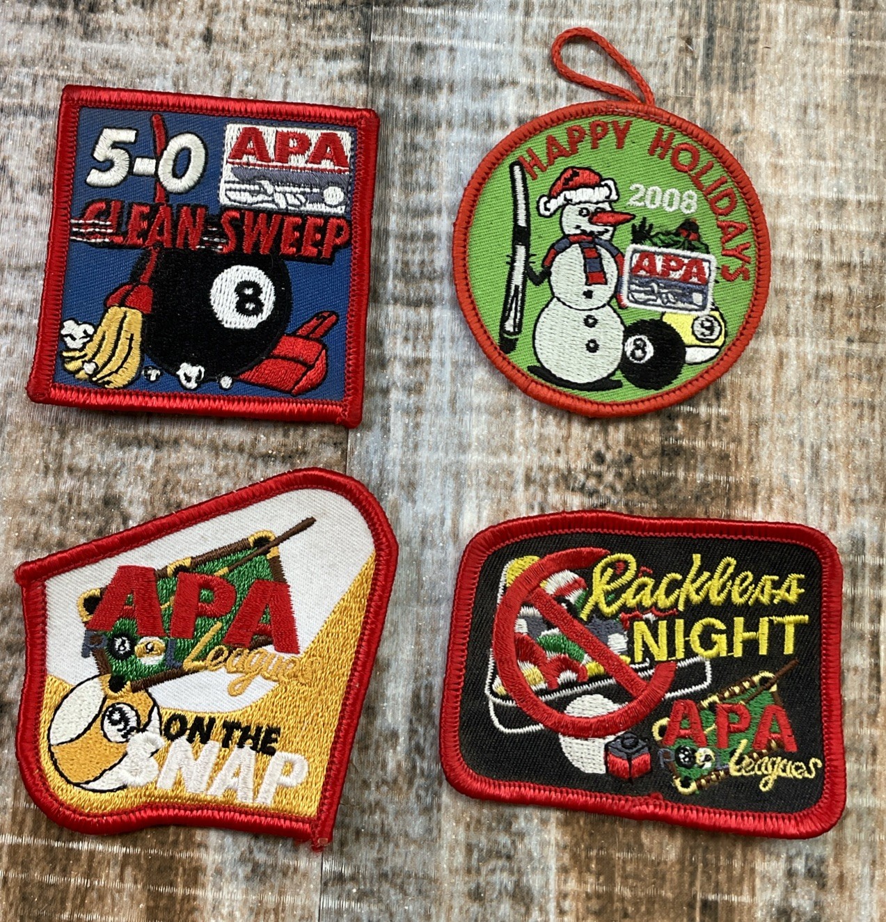 APA American Poolplayers Association Patches Lot 4 Eight Ball Billiards Pool