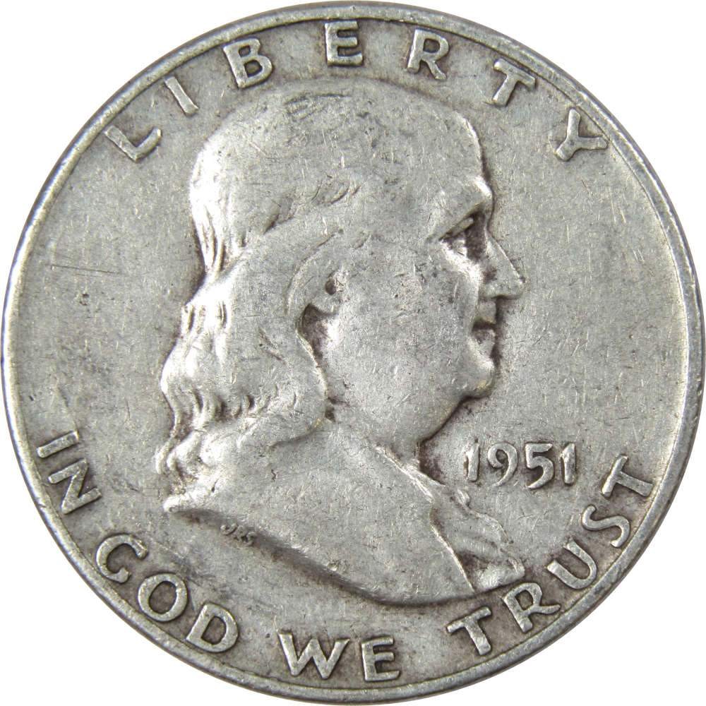 1951 D Franklin Half Dollar Circulated Silver 50c Coin Collectible
