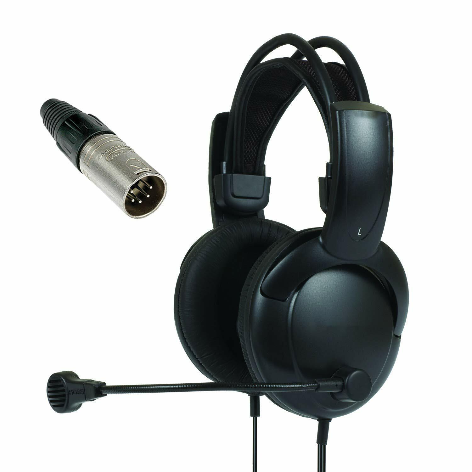 Clearcom Double Muff headphones 4/5-pin XLR RTS BTR STEREO! headset