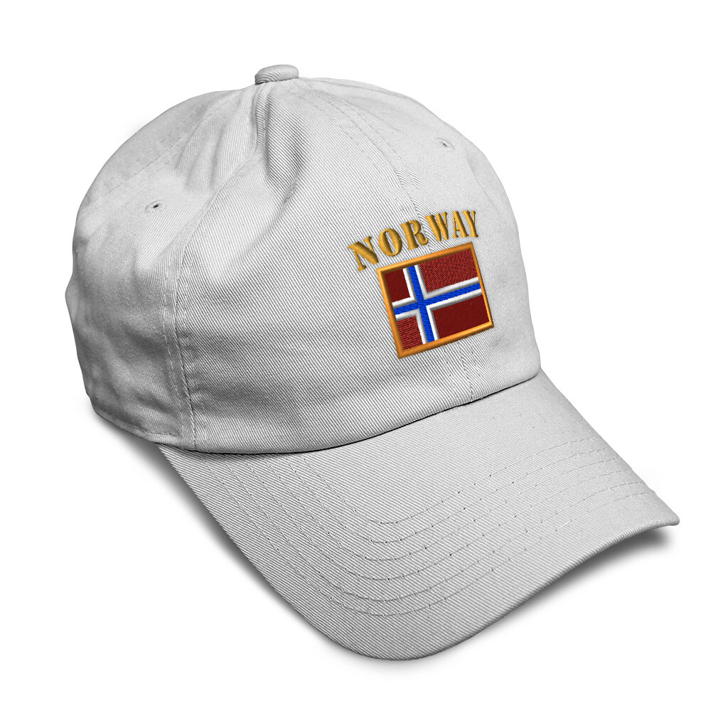 Soft Women Baseball Cap Norway Flag Embroidery Dad Hats for Men Buckle Closure