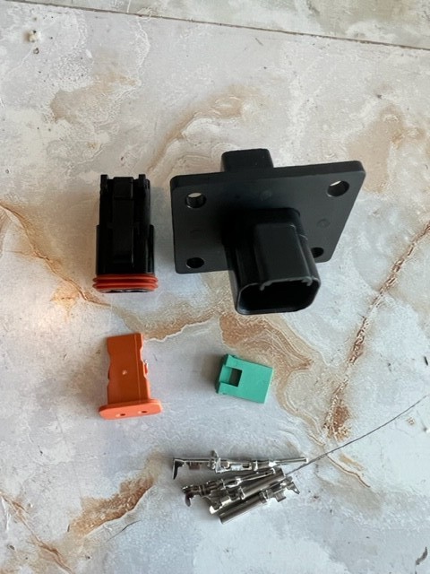 Black Deutsch 2, 3, 4, 6 ,8, 12 Pin  Flange Connector kit, 14-16 AWG Easy Crimp