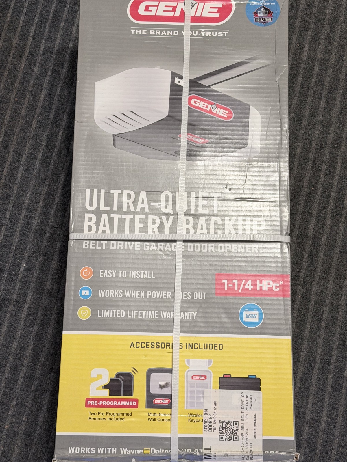 Brand New Genie 38959Y 1-1/4 HPc Ultra-Quiet Belt Drive Garage Door Opener