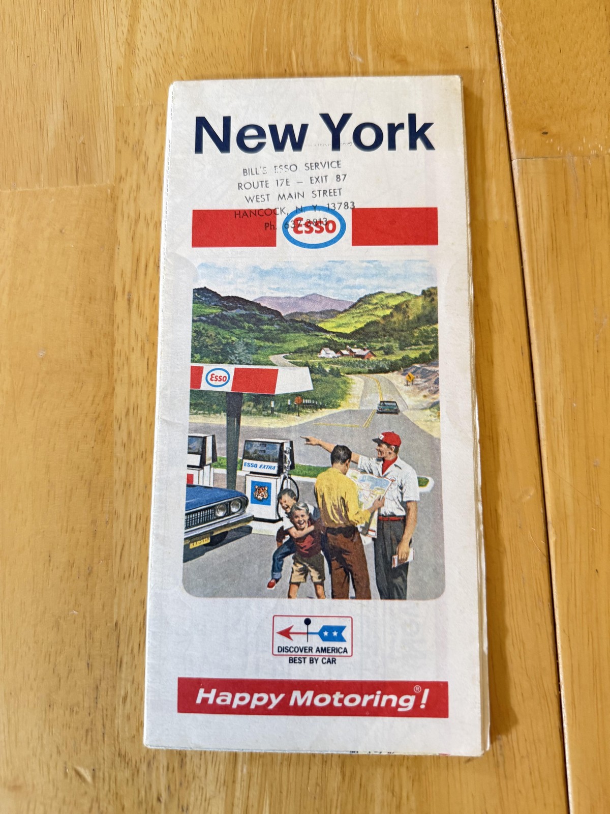 Vintage Esso Humble Oil New York Road Map Travel Guide Folded Brochure USA