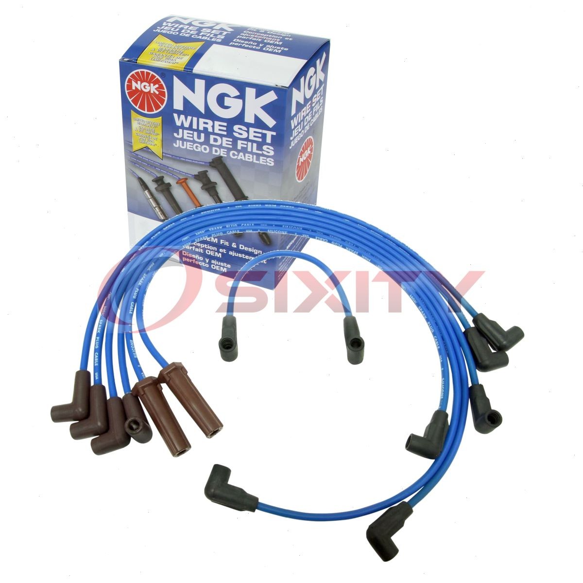 1 pc NGK Spark Plug Wire Set for 1992-1993 Chevrolet Caprice 4.3L V6 - mk