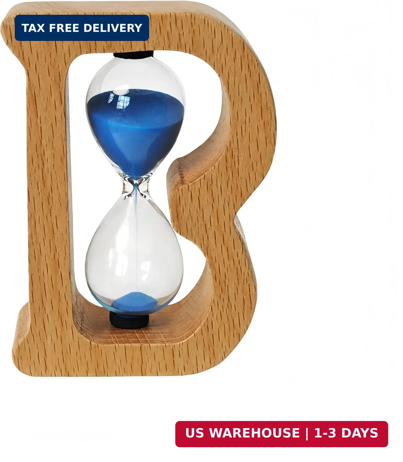 Mini Letter B Sand Timers,Wooden Hourglass 5Min Sandglass Timer Sand Watch,Reloj