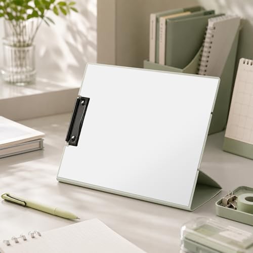 Free Standing Clipboard Foldable and Desktop Document Stand with Light Green