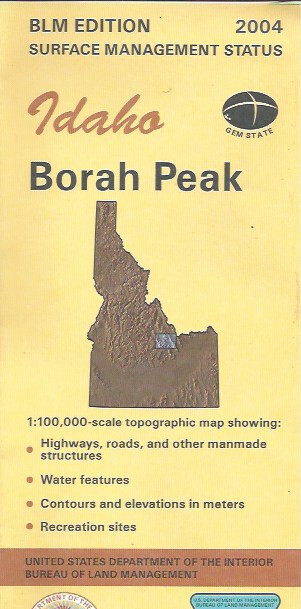 USGS 1:100,000 edition topographic map Borah Peak Idaho