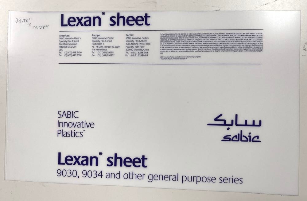 Clear Lexan Sheet .040" 23.375"x14.5" Polycarbonate make RC Body Wings Spoilers